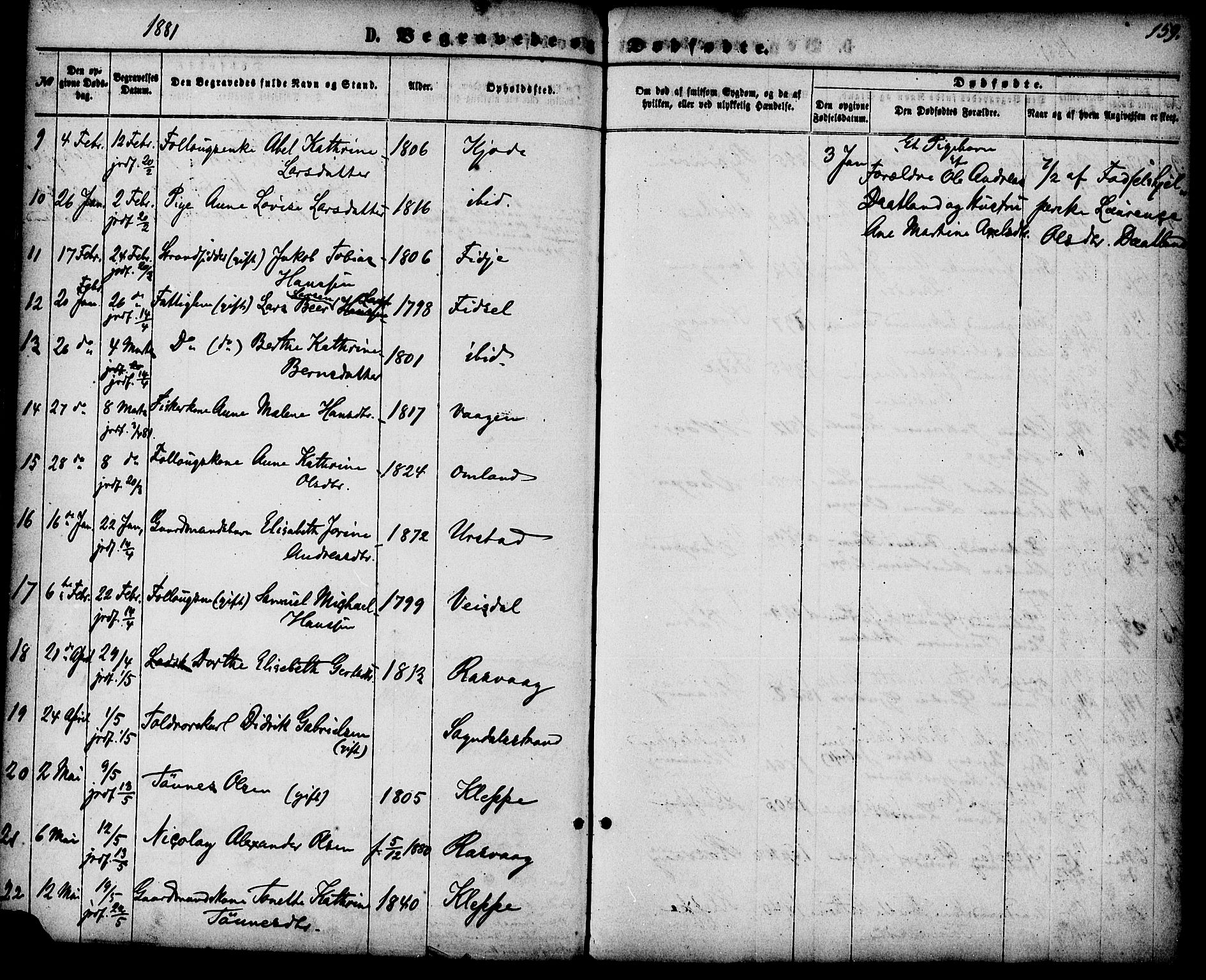 Flekkefjord sokneprestkontor, AV/SAK-1111-0012/F/Fa/Fab/L0005: Parish register (official) no. A 5, 1870-1886, p. 159