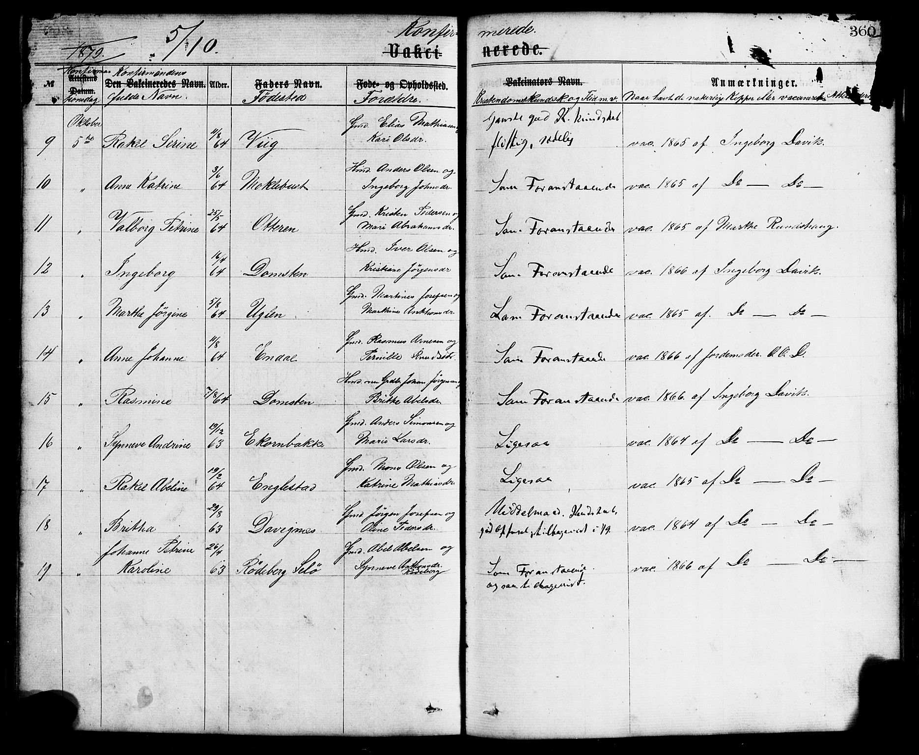 Davik sokneprestembete, AV/SAB-A-79701/H/Haa/Haaa/L0006: Parish register (official) no. A 6, 1867-1881, p. 360