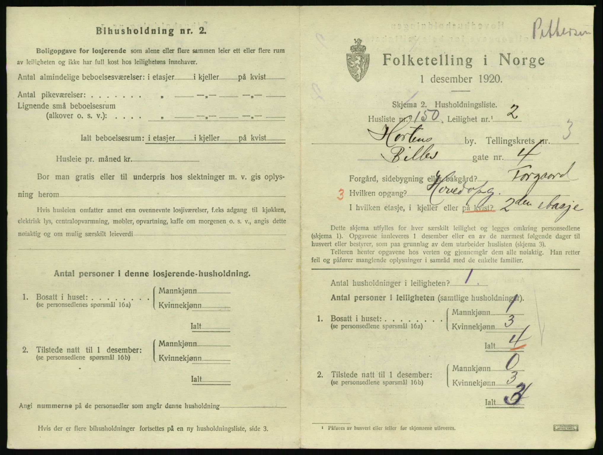 SAKO, 1920 census for Horten, 1920, p. 4621