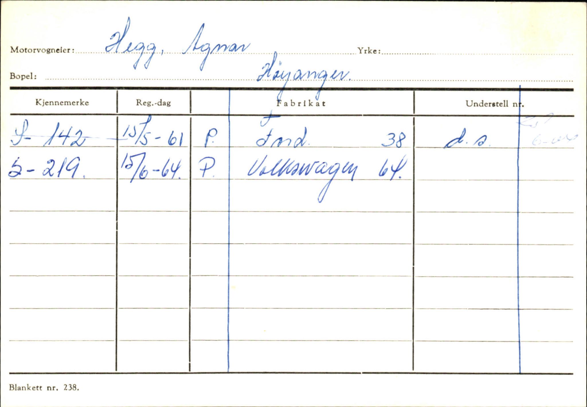 Statens vegvesen, Sogn og Fjordane vegkontor, SAB/A-5301/4/F/L0130: Eigarregister Eid T-Å. Høyanger A-O, 1945-1975, p. 1312