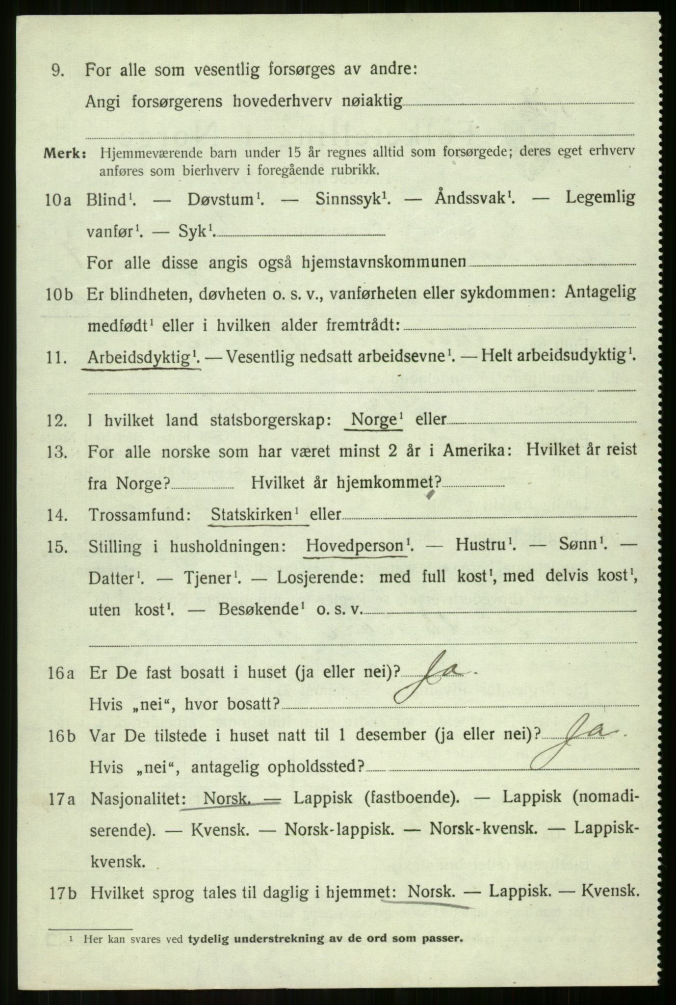 SATØ, 1920 census for Lavangen, 1920, p. 2680