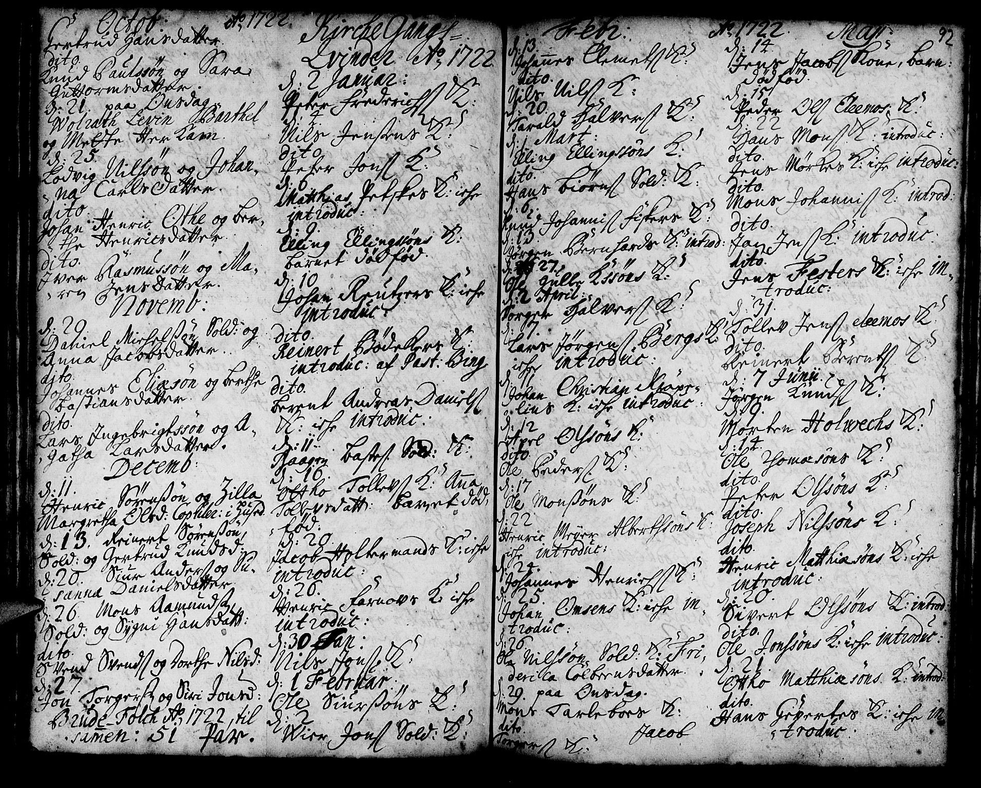 Korskirken sokneprestembete, SAB/A-76101/H/Haa/L0008: Parish register (official) no. A 8, 1698-1747, p. 92
