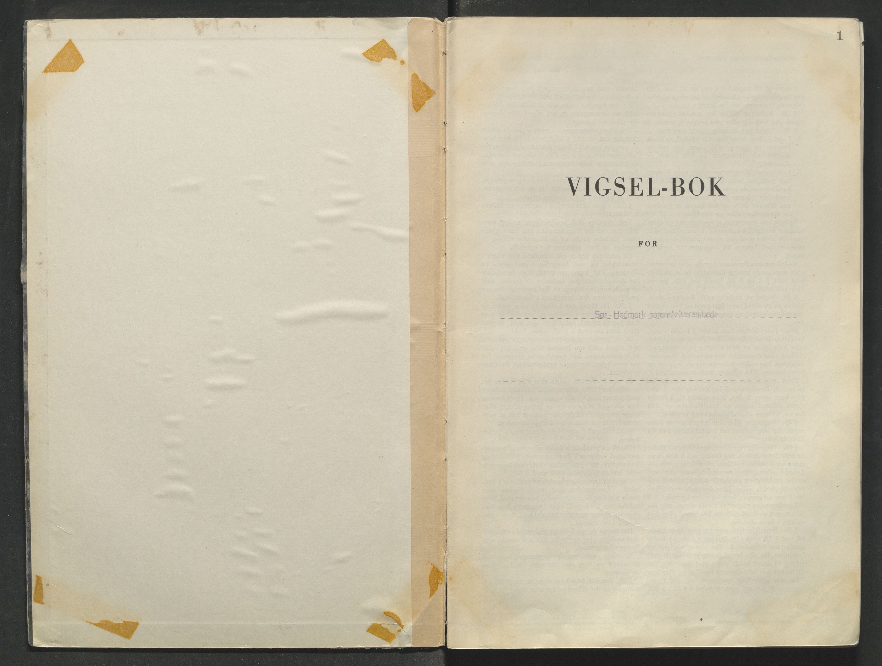 Sør-Hedmark sorenskriveri, AV/SAH-TING-014/L/Le/L0002/0003: Vigselsbøker / Vigselbok, 1949-1954, p. 1