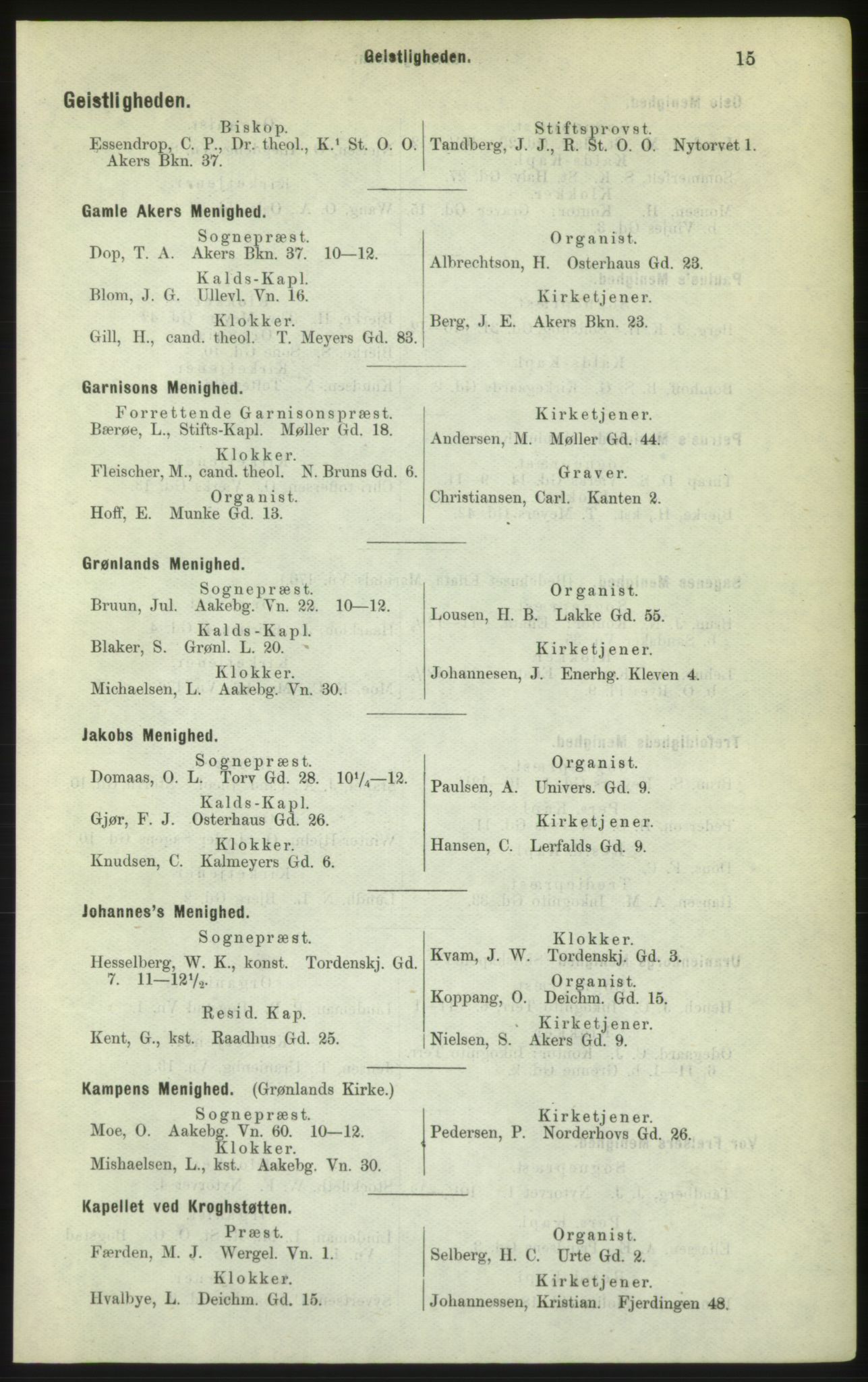 Kristiania/Oslo adressebok, PUBL/-, 1882, p. 15