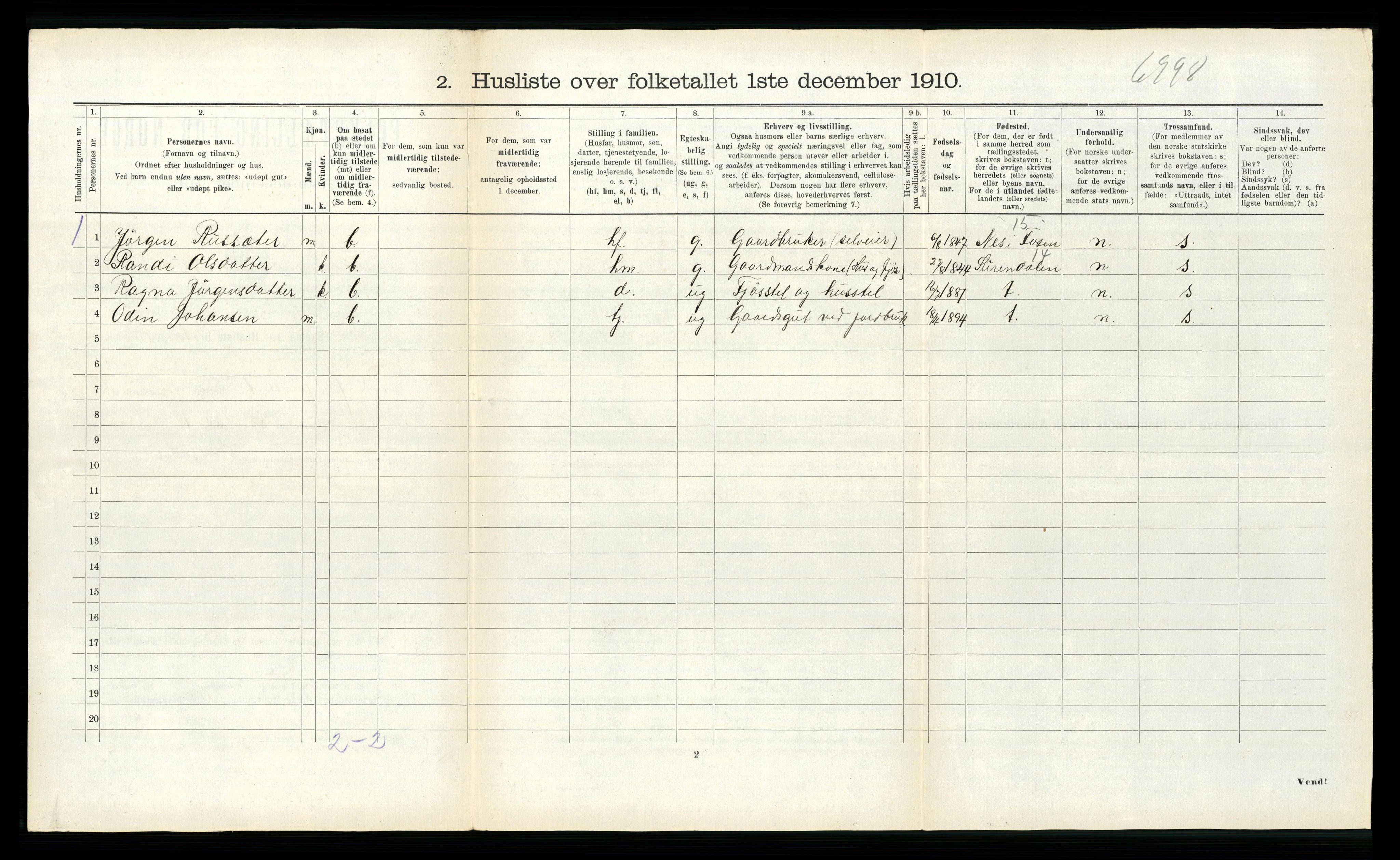 RA, 1910 census for Ørland, 1910, p. 1192