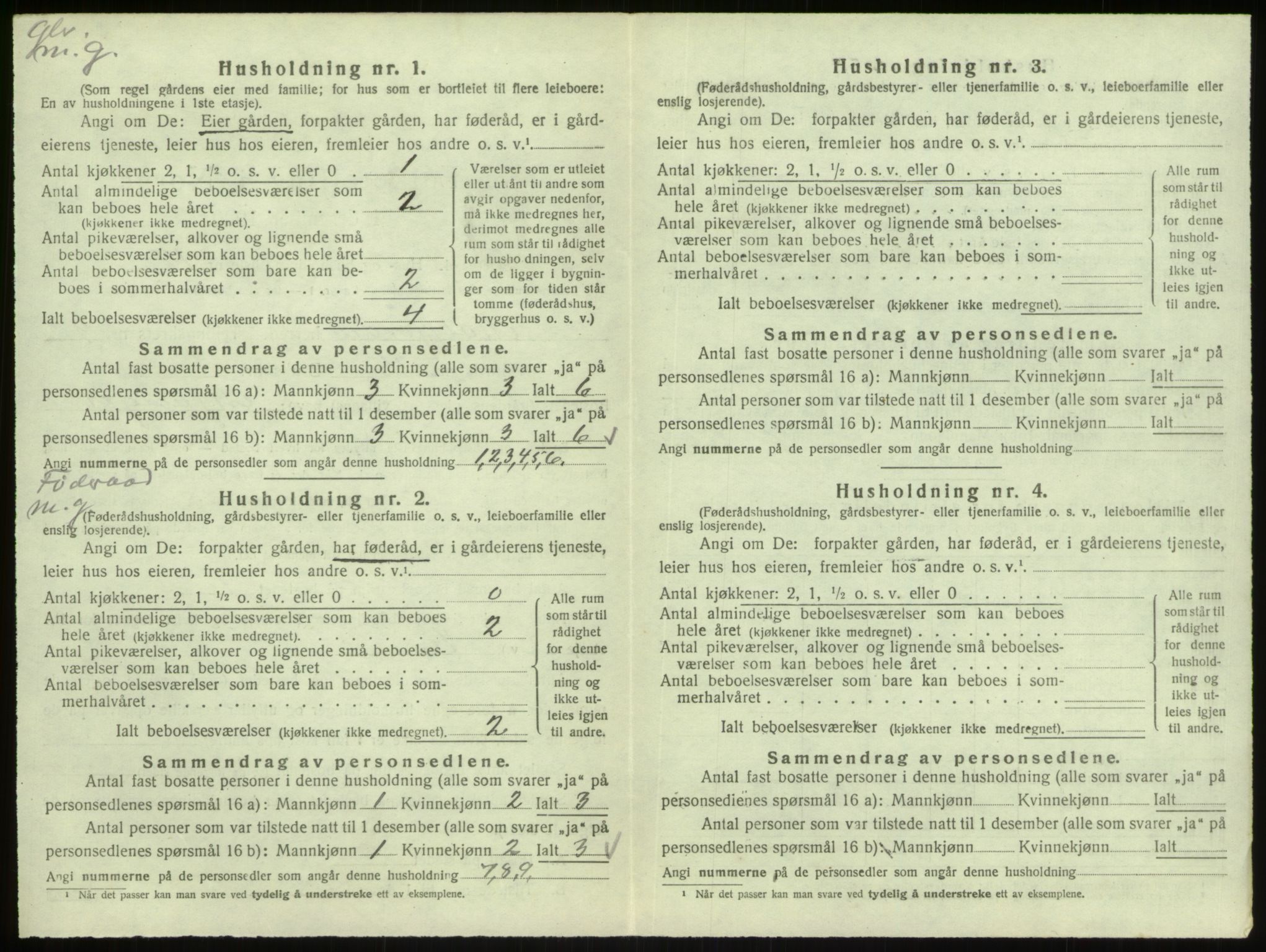 SAB, 1920 census for Masfjorden, 1920, p. 457