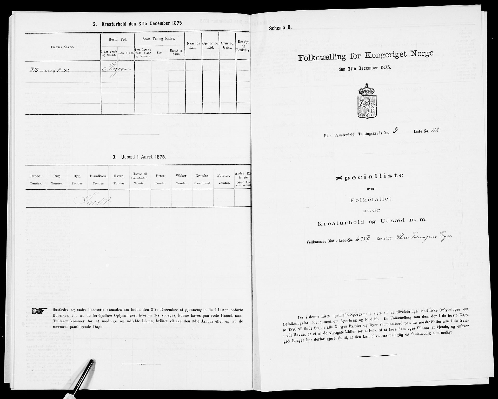 SAK, 1875 census for 0922P Hisøy, 1875, p. 716