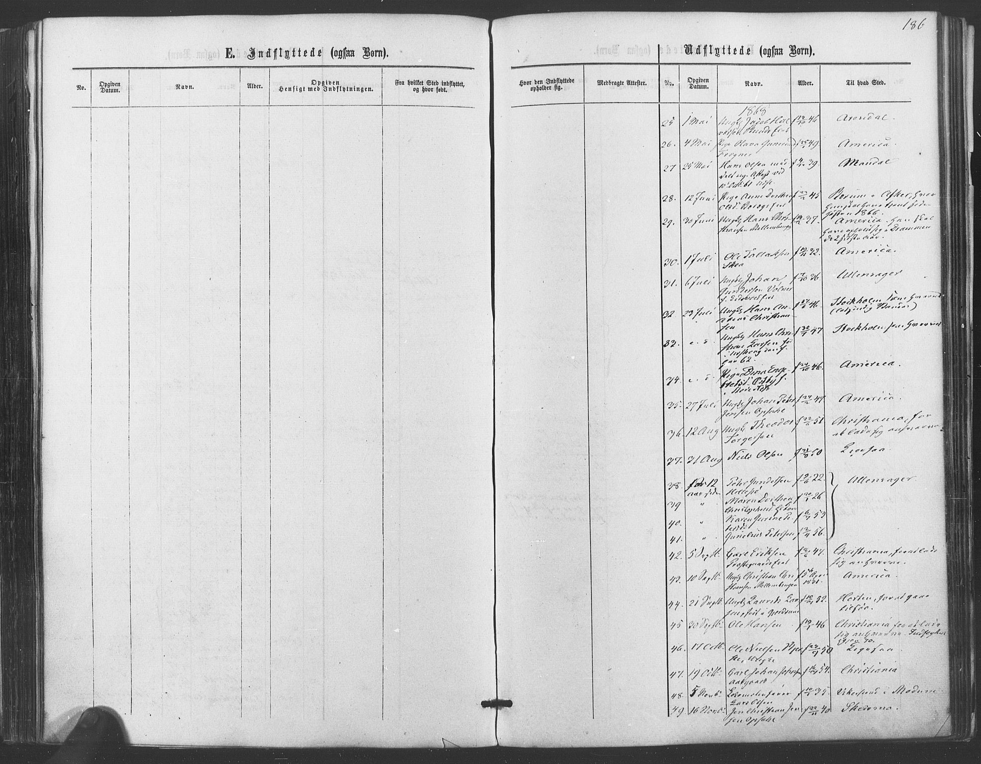 Sørum prestekontor Kirkebøker, AV/SAO-A-10303/F/Fa/L0006: Parish register (official) no. I 6, 1864-1877, p. 186