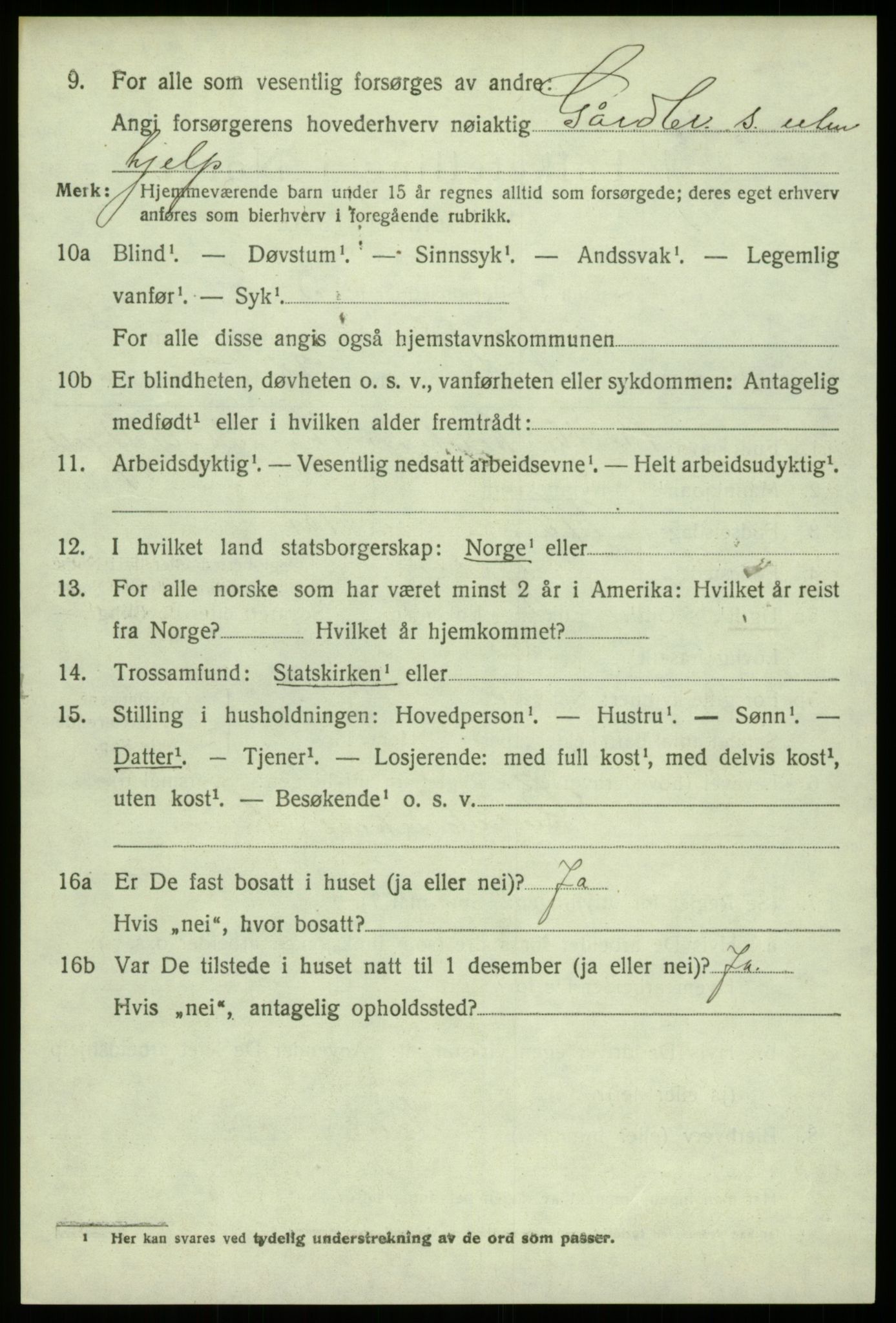 SAB, 1920 census for Fjell, 1920, p. 6651