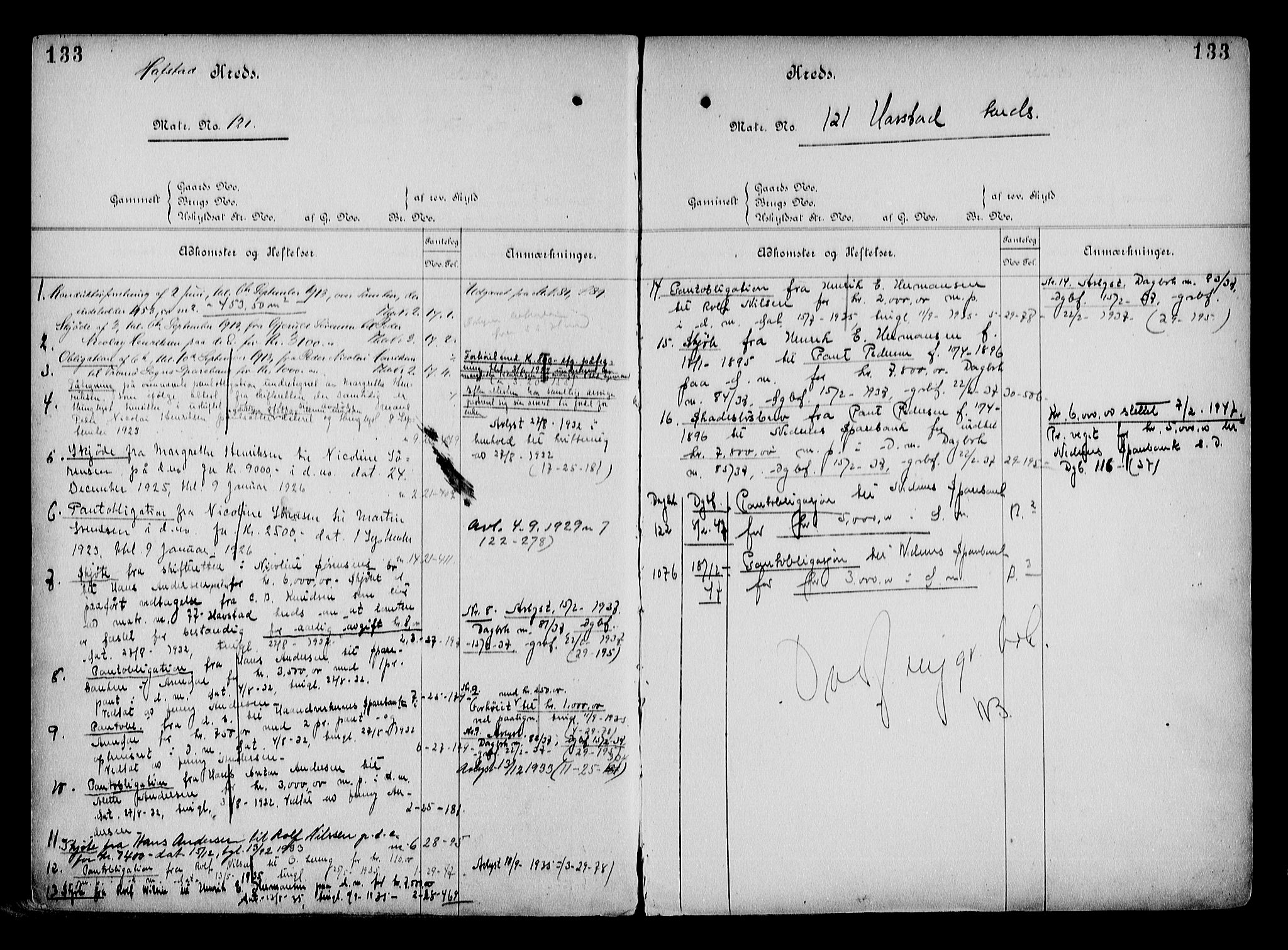 Arendal byfogd, AV/SAK-1222-0001/G/Ga/L0015: Mortgage register no. 13, 1860-1960, p. 133