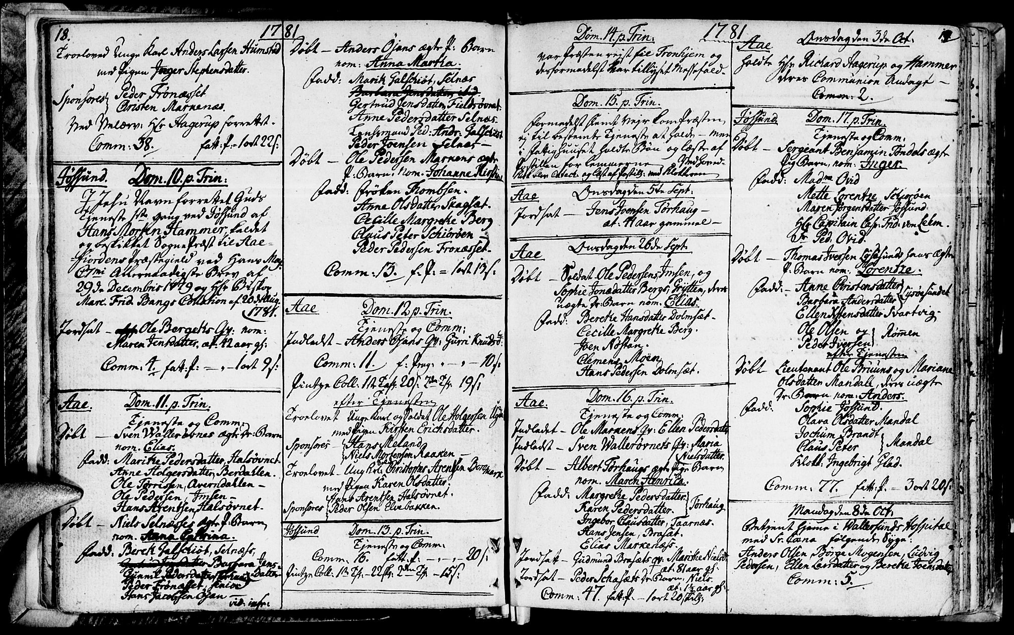 Ministerialprotokoller, klokkerbøker og fødselsregistre - Sør-Trøndelag, SAT/A-1456/655/L0673: Parish register (official) no. 655A02, 1780-1801, p. 18-19