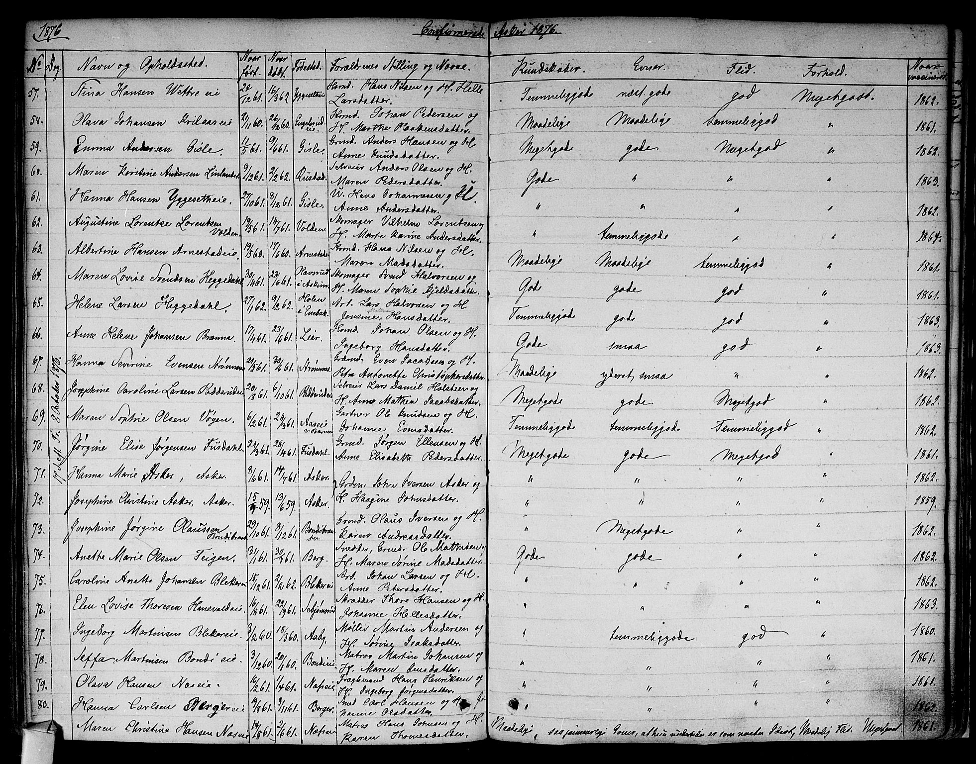 Asker prestekontor Kirkebøker, AV/SAO-A-10256a/F/Fa/L0009: Parish register (official) no. I 9, 1825-1878, p. 326