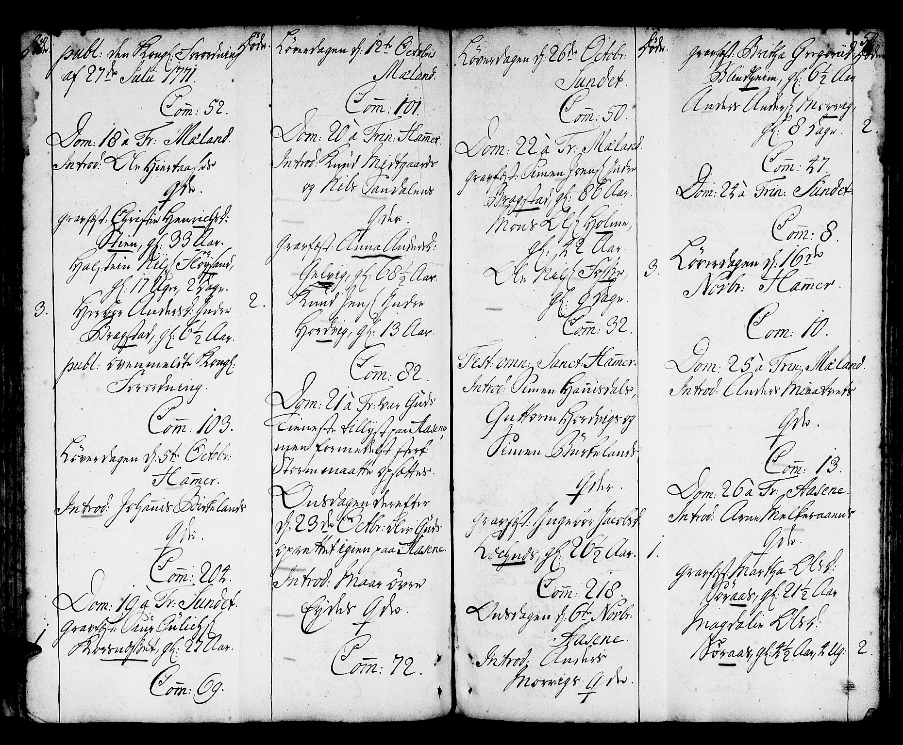 Hamre sokneprestembete, AV/SAB-A-75501/H/Ha/Haa/Haaa/L0007: Parish register (official) no. A 7, 1762-1777, p. 50