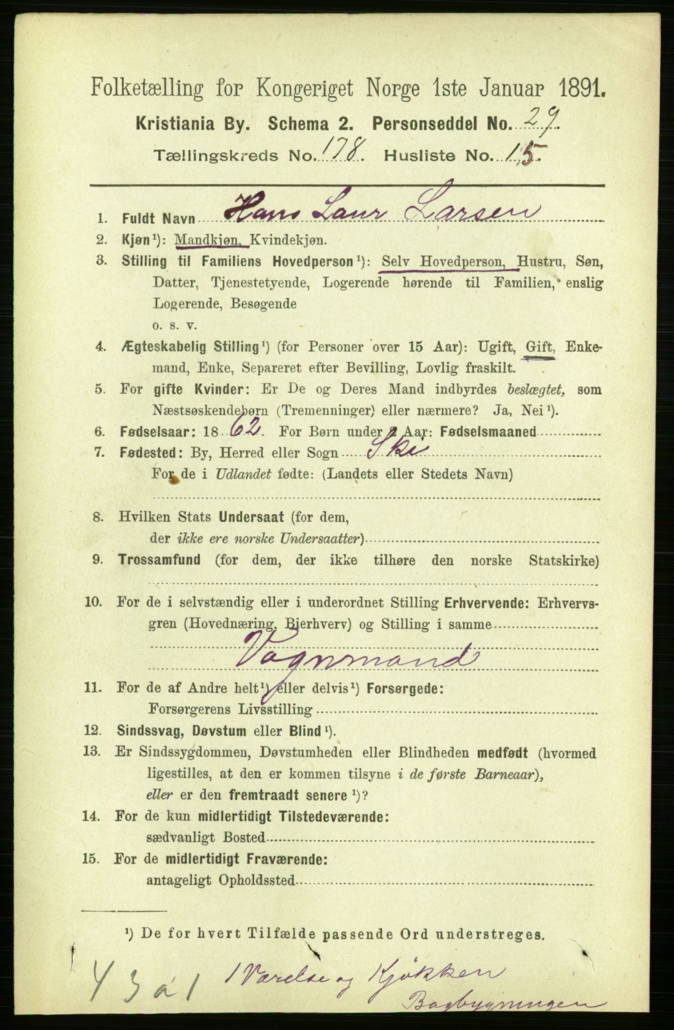 RA, 1891 census for 0301 Kristiania, 1891, p. 107906