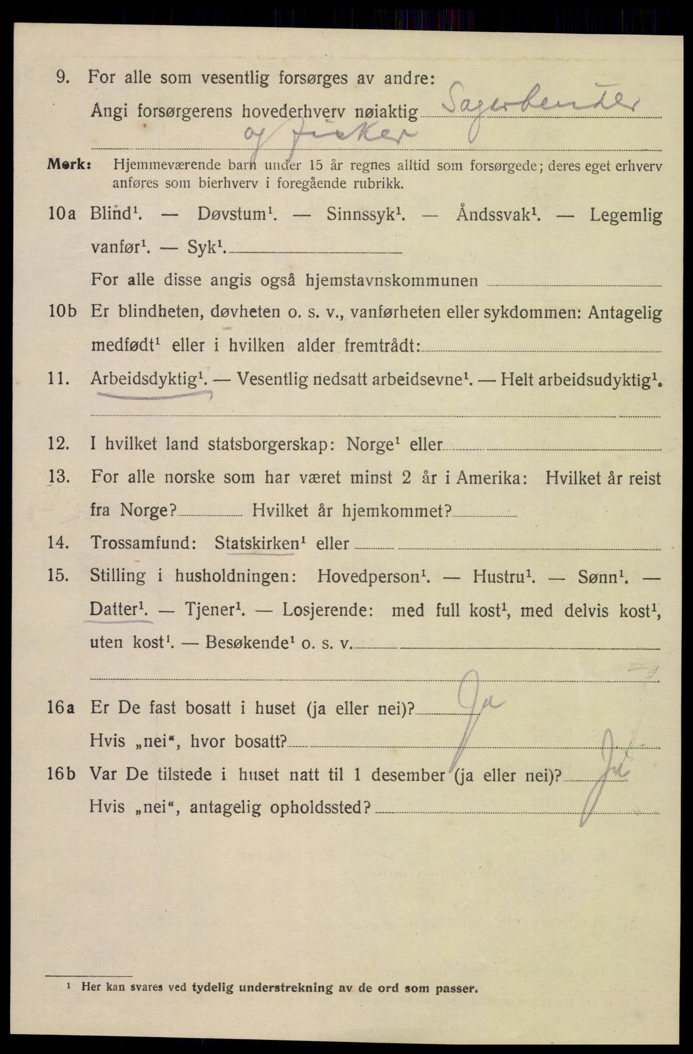 SAK, 1920 census for Mandal, 1920, p. 7286
