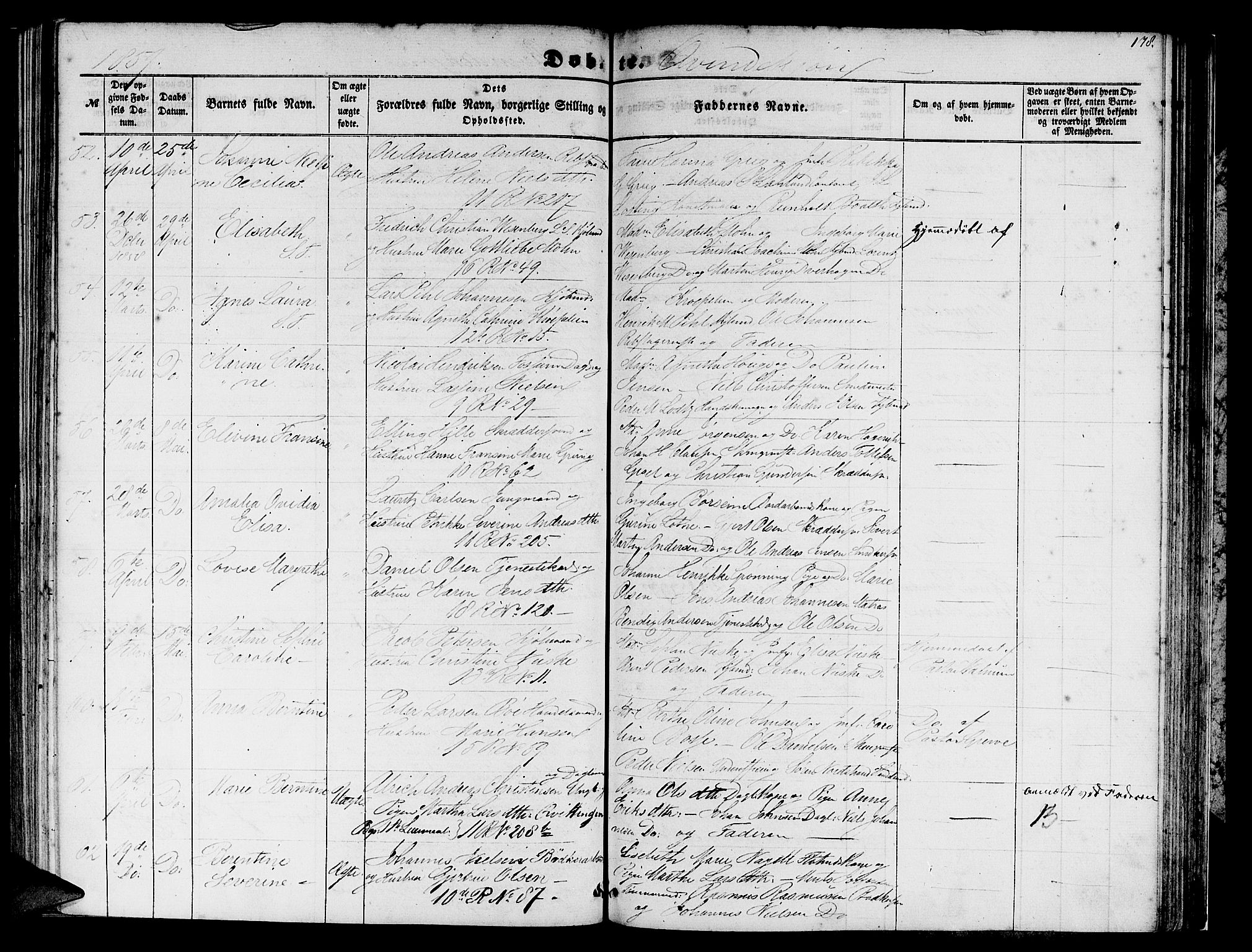 Domkirken sokneprestembete, AV/SAB-A-74801/H/Hab/L0011: Parish register (copy) no. B 4, 1856-1862, p. 178