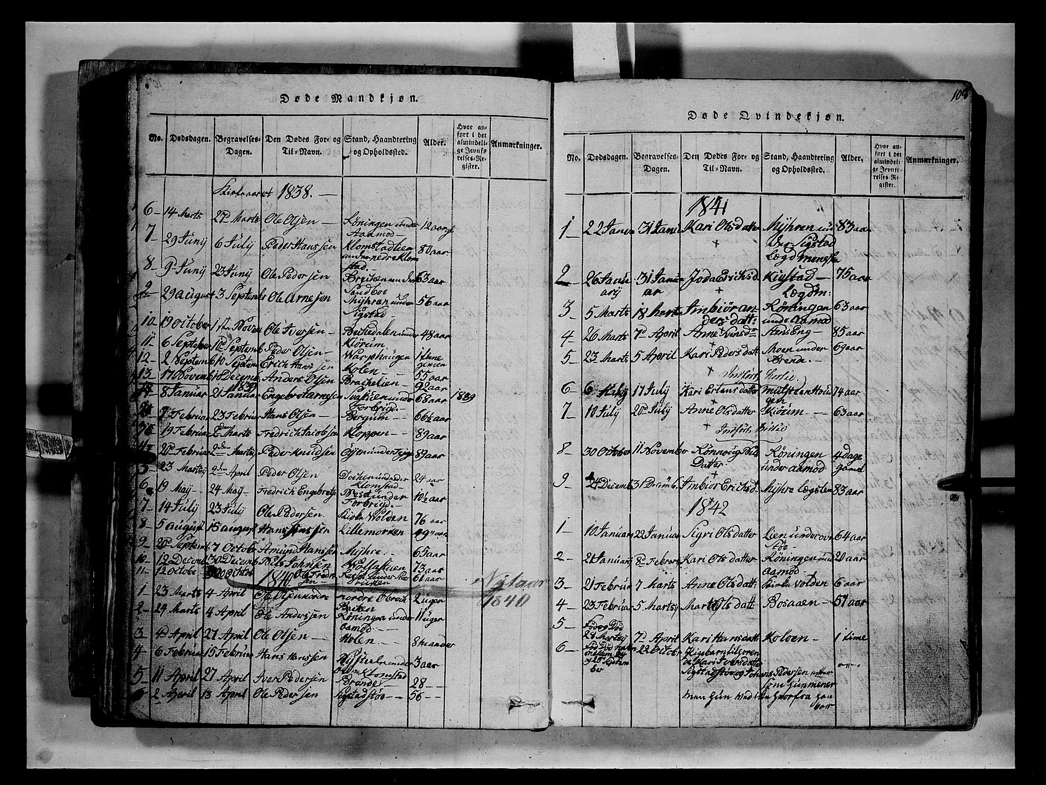 Fron prestekontor, SAH/PREST-078/H/Ha/Hab/L0002: Parish register (copy) no. 2, 1816-1850, p. 108