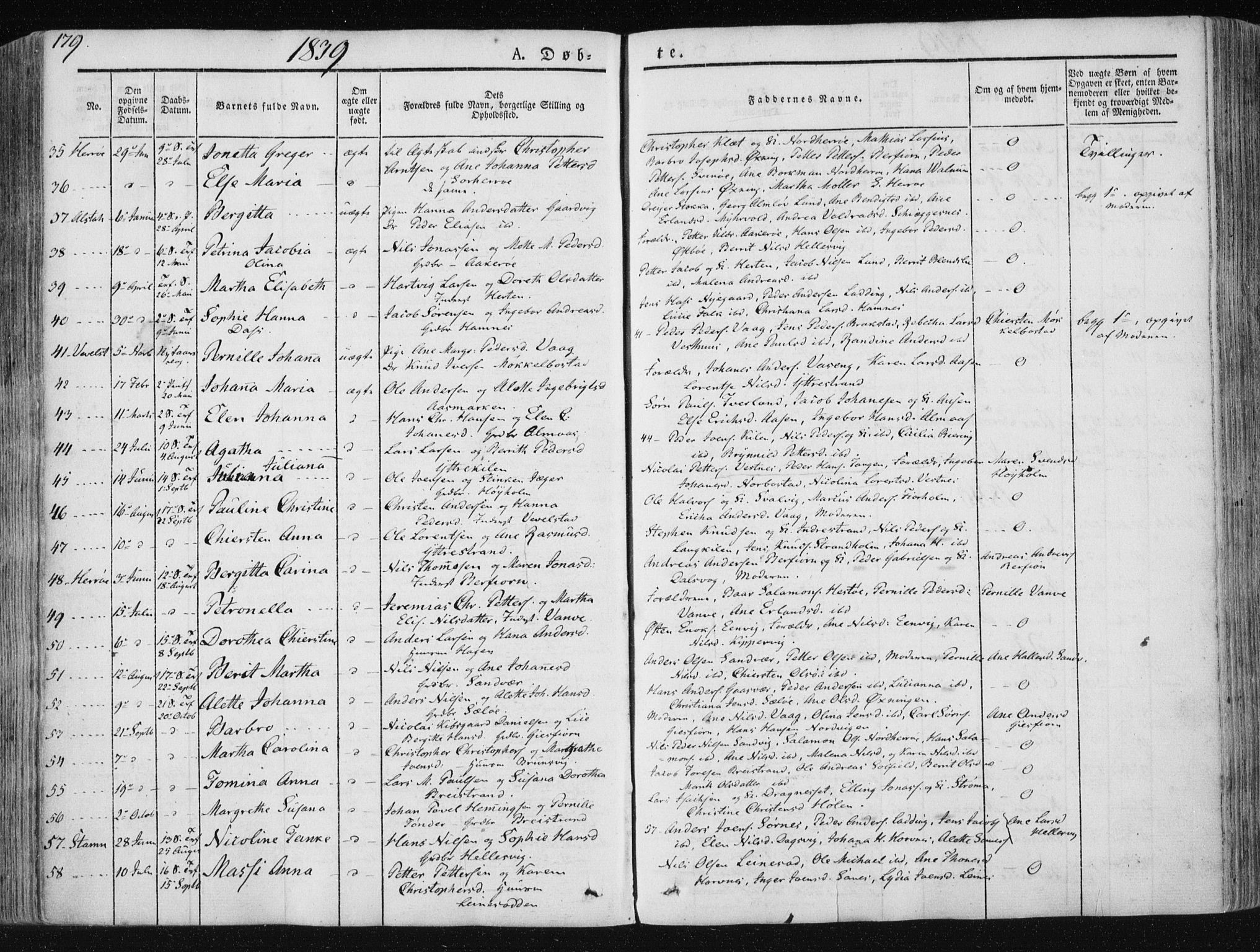 Ministerialprotokoller, klokkerbøker og fødselsregistre - Nordland, SAT/A-1459/830/L0446: Parish register (official) no. 830A10, 1831-1865, p. 179