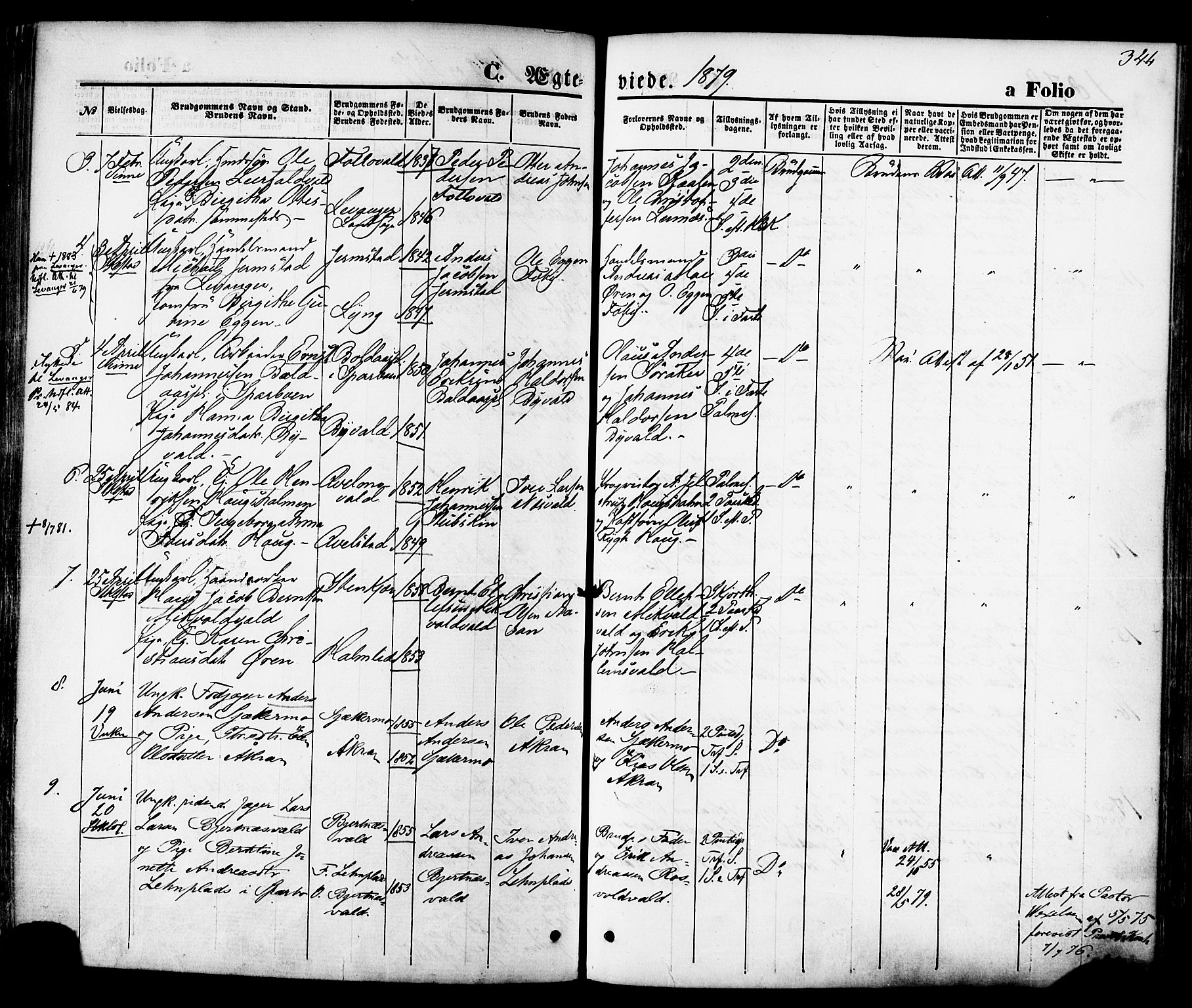 Ministerialprotokoller, klokkerbøker og fødselsregistre - Nord-Trøndelag, SAT/A-1458/723/L0242: Parish register (official) no. 723A11, 1870-1880, p. 346
