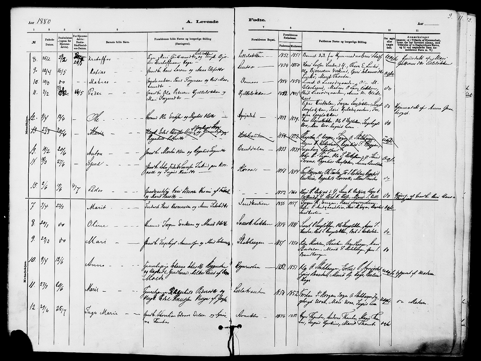 Dovre prestekontor, SAH/PREST-066/H/Ha/Haa/L0002: Parish register (official) no. 2, 1879-1890, p. 9