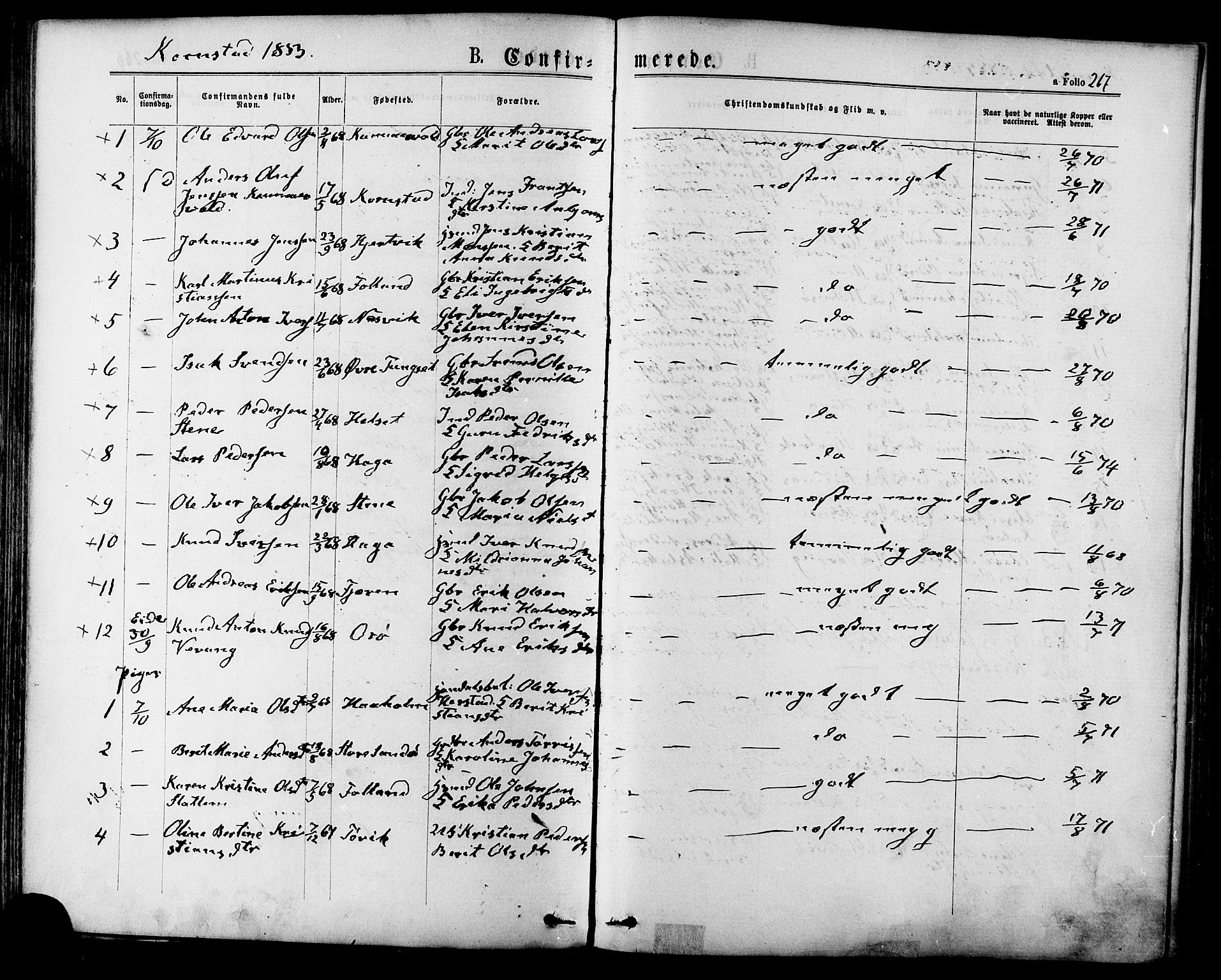 Ministerialprotokoller, klokkerbøker og fødselsregistre - Møre og Romsdal, AV/SAT-A-1454/568/L0806: Parish register (official) no. 568A12 /2, 1878-1884, p. 267