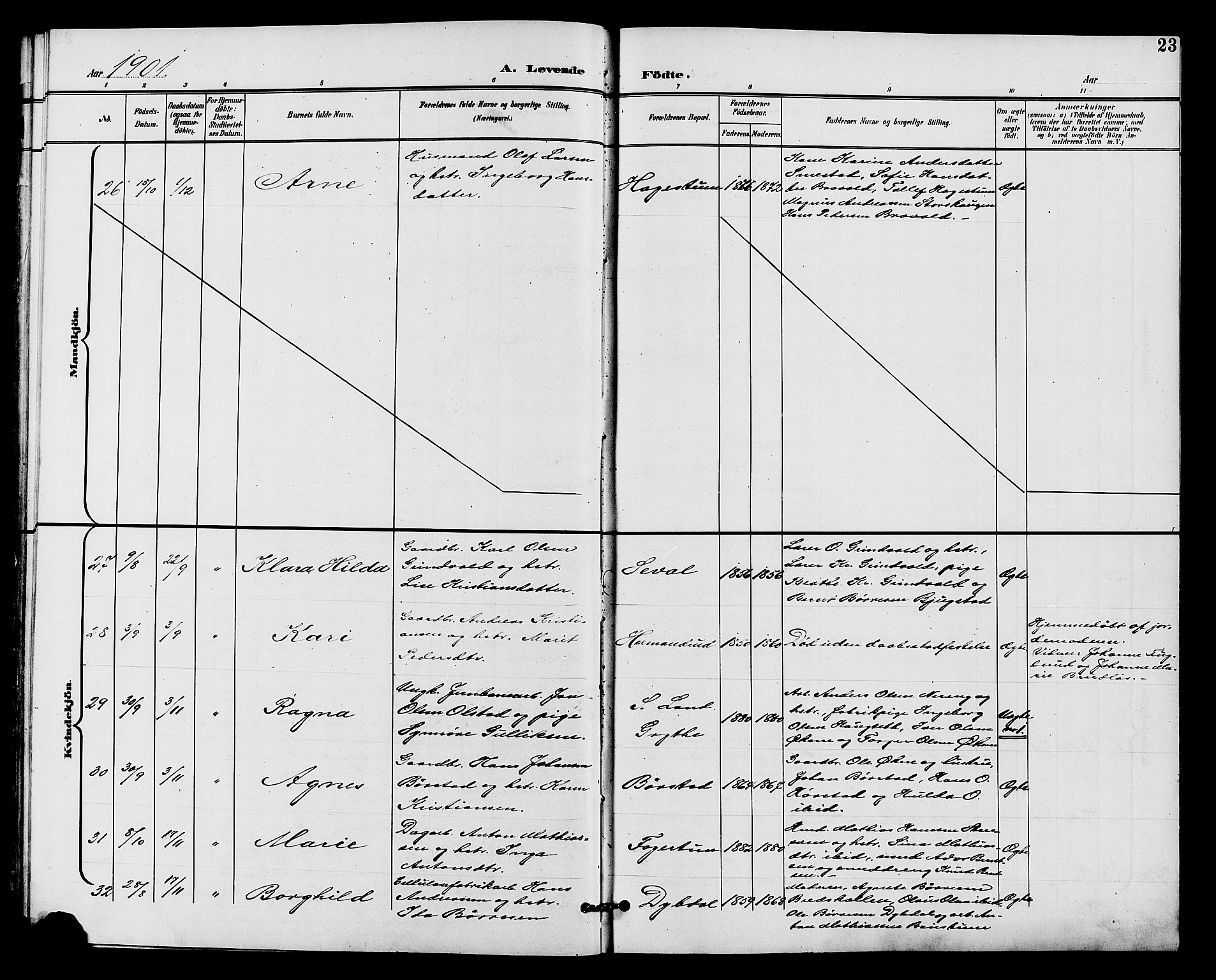 Vardal prestekontor, SAH/PREST-100/H/Ha/Hab/L0011: Parish register (copy) no. 11, 1899-1913, p. 23