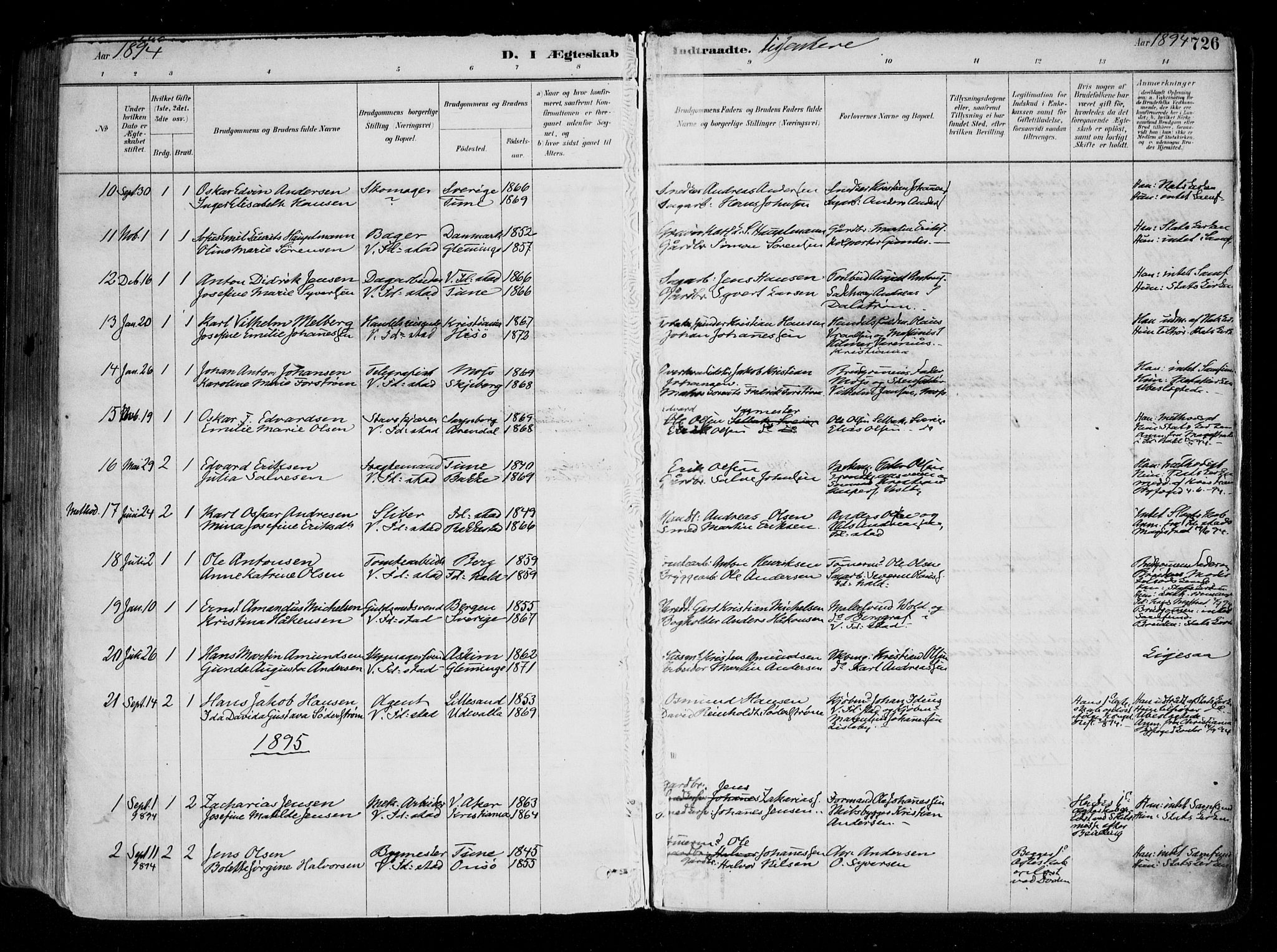 Fredrikstad domkirkes prestekontor Kirkebøker, SAO/A-10906/F/Fa/L0004: Parish register (official) no. 4, 1878-1907, p. 726