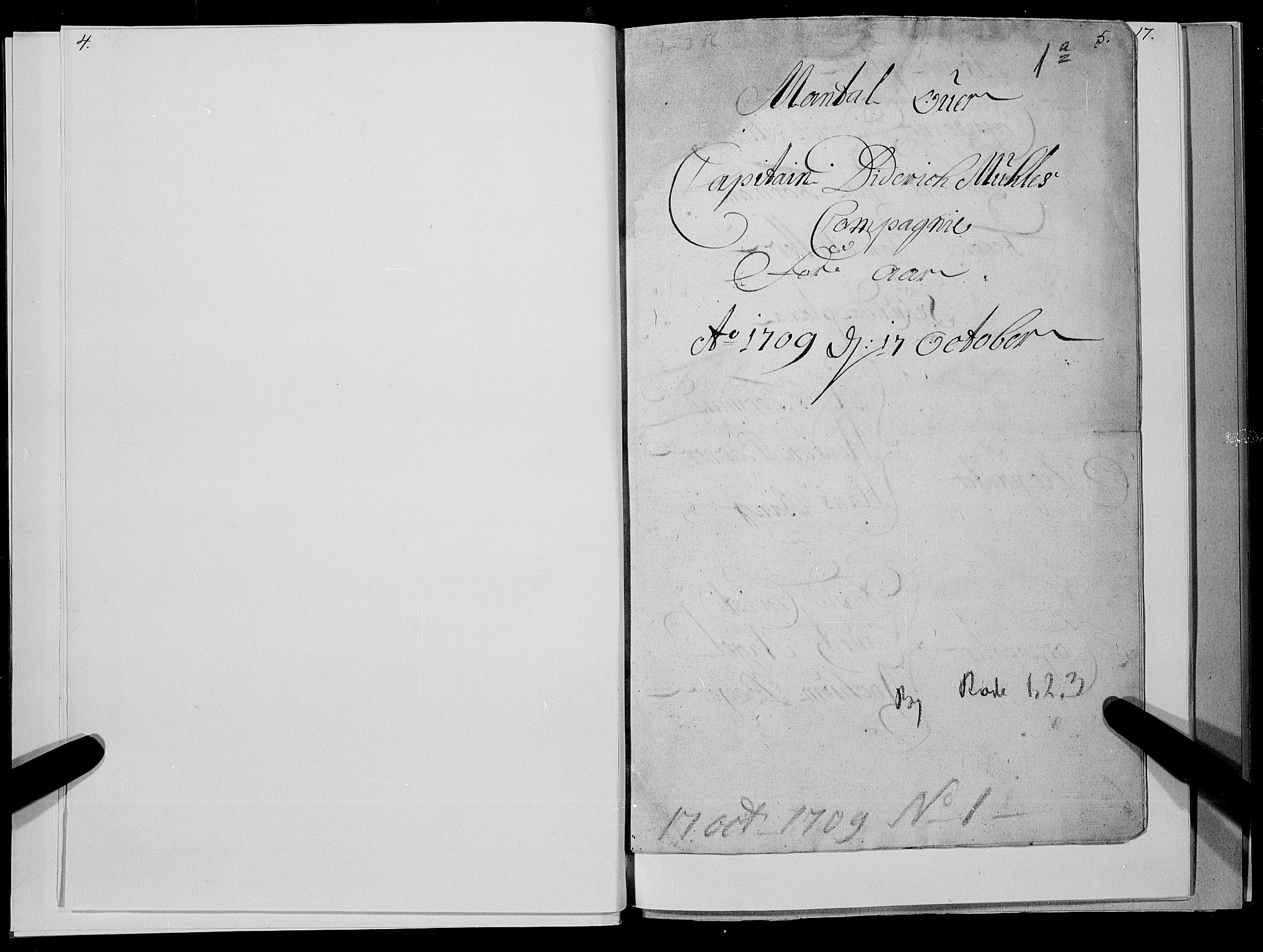 Stiftamtmannen i Bergen, AV/SAB-A-100006/F/Fc/L0013: Lnr. 1896: Militært manntall for Bergen, 1709, p. 4-5