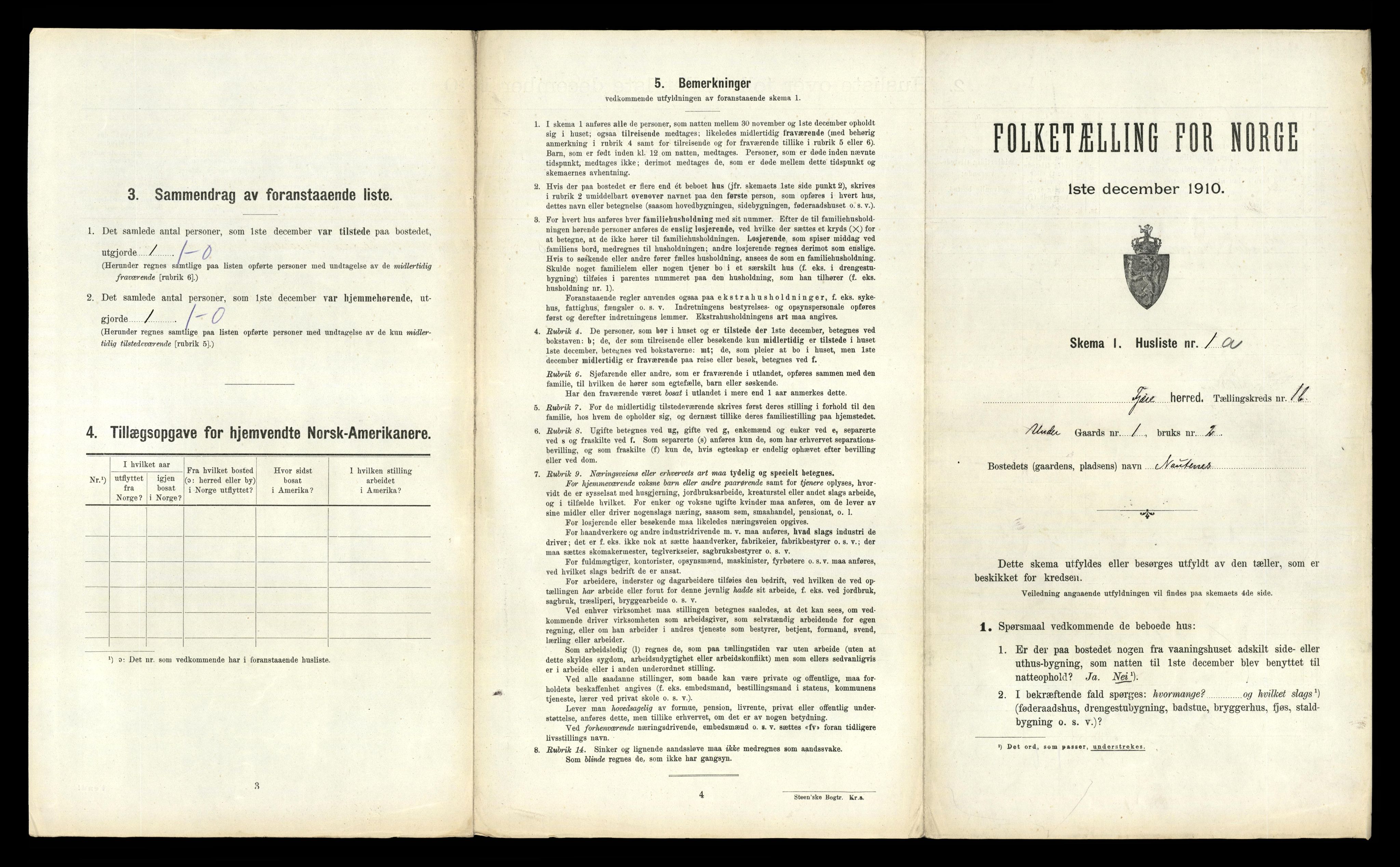 RA, 1910 census for Fjære, 1910, p. 239