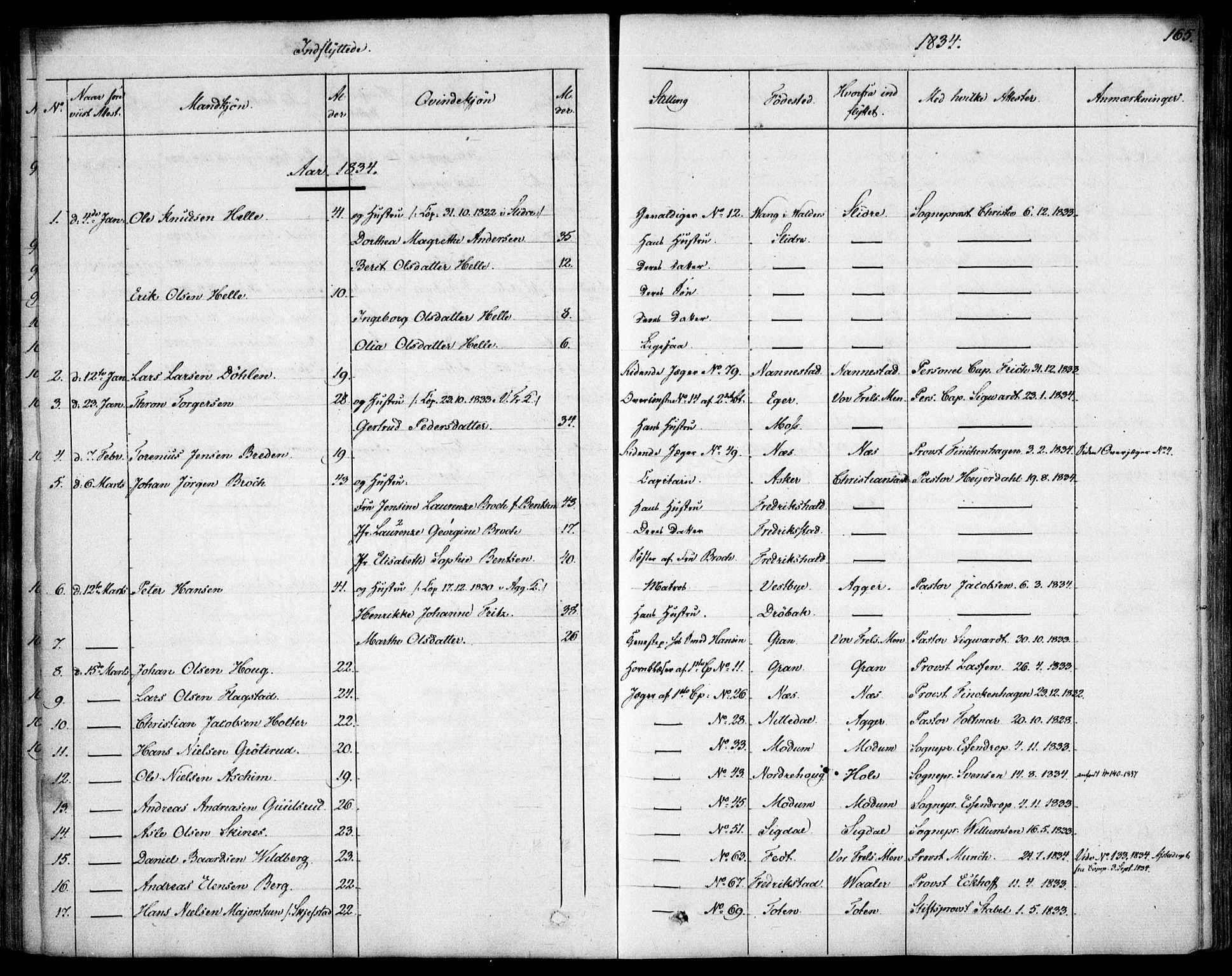 Garnisonsmenigheten Kirkebøker, AV/SAO-A-10846/F/Fa/L0007: Parish register (official) no. 7, 1828-1881, p. 165