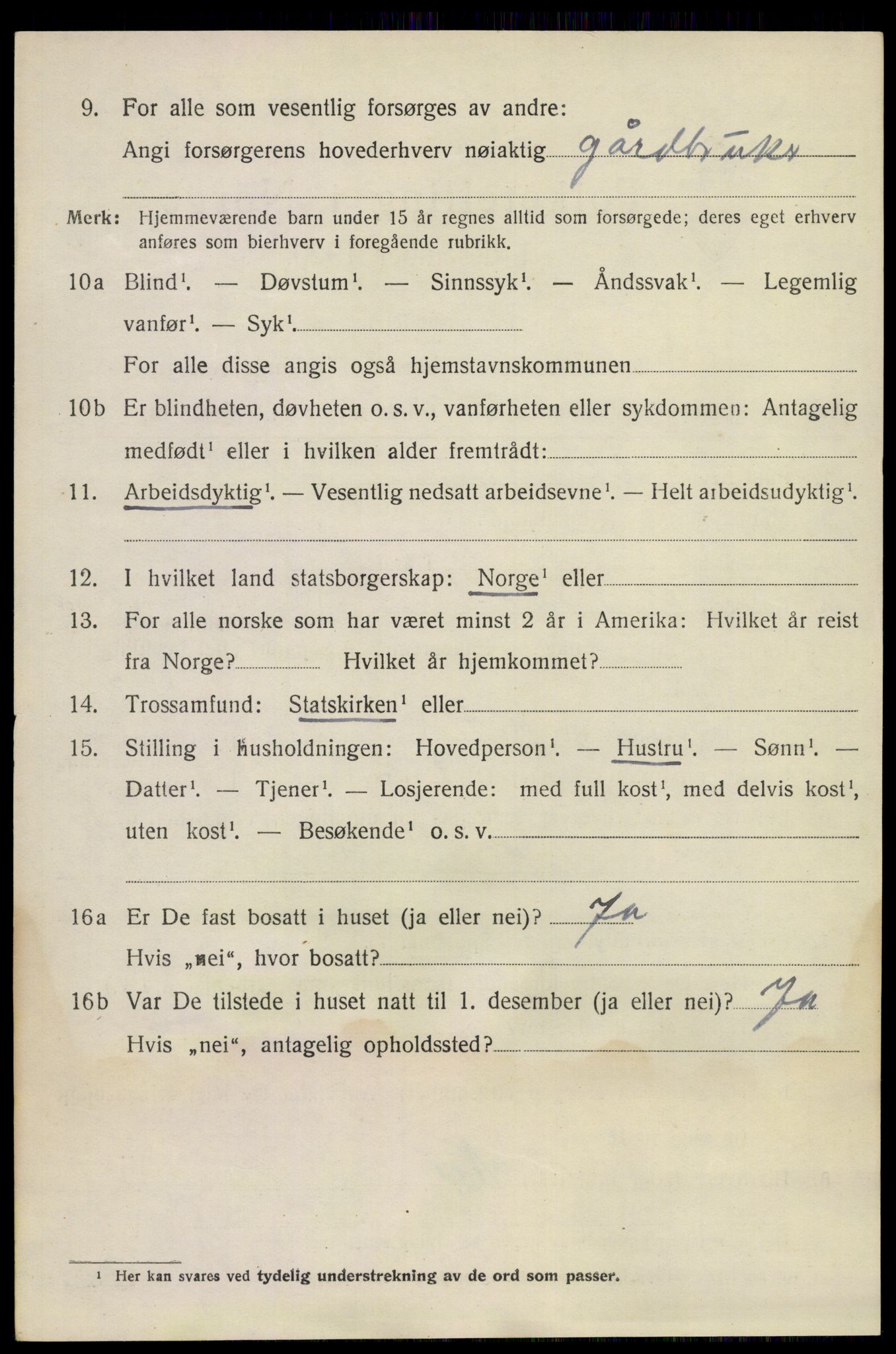 SAKO, 1920 census for Sandeherred, 1920, p. 6651