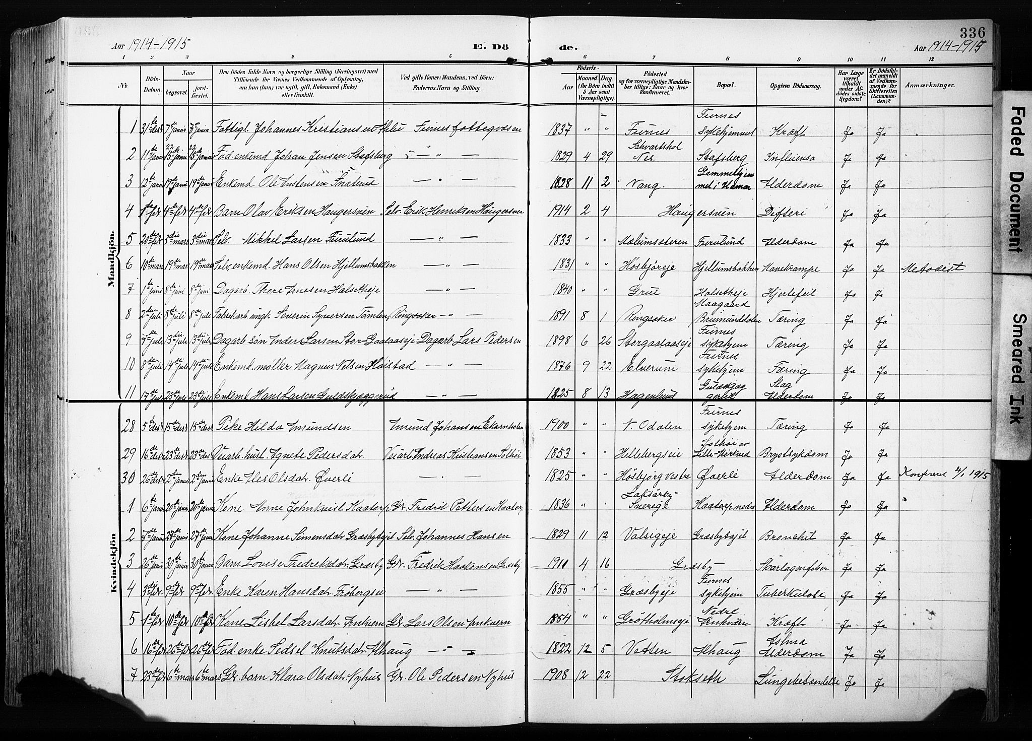 Furnes prestekontor, AV/SAH-PREST-012/L/La/L0001: Parish register (copy) no. 1, 1904-1933, p. 336