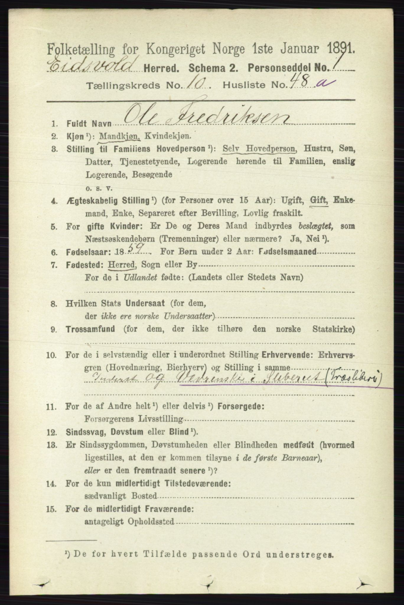 RA, 1891 census for 0237 Eidsvoll, 1891, p. 7130