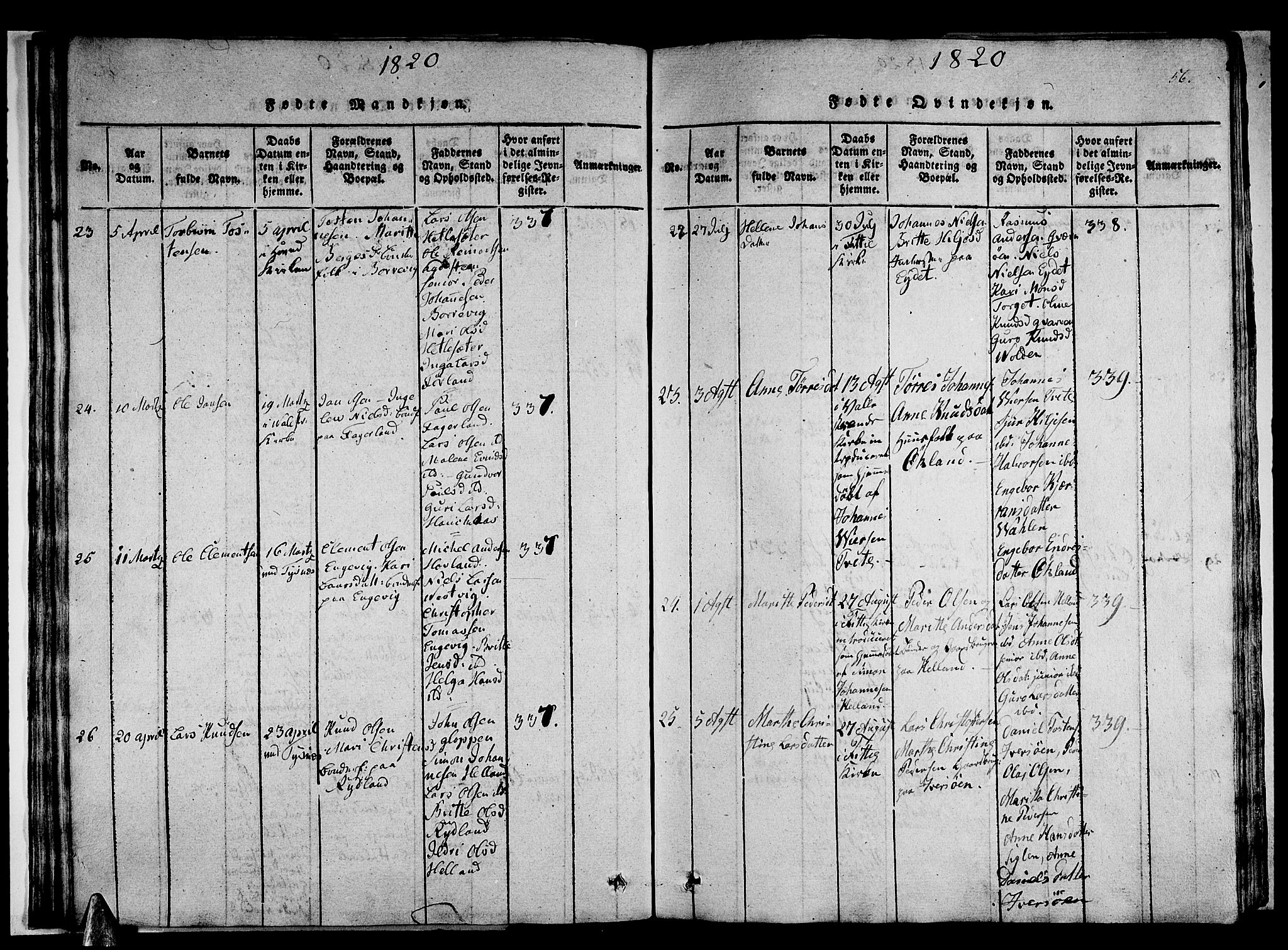 Stord sokneprestembete, AV/SAB-A-78201/H/Haa: Parish register (official) no. A 5, 1816-1825, p. 56