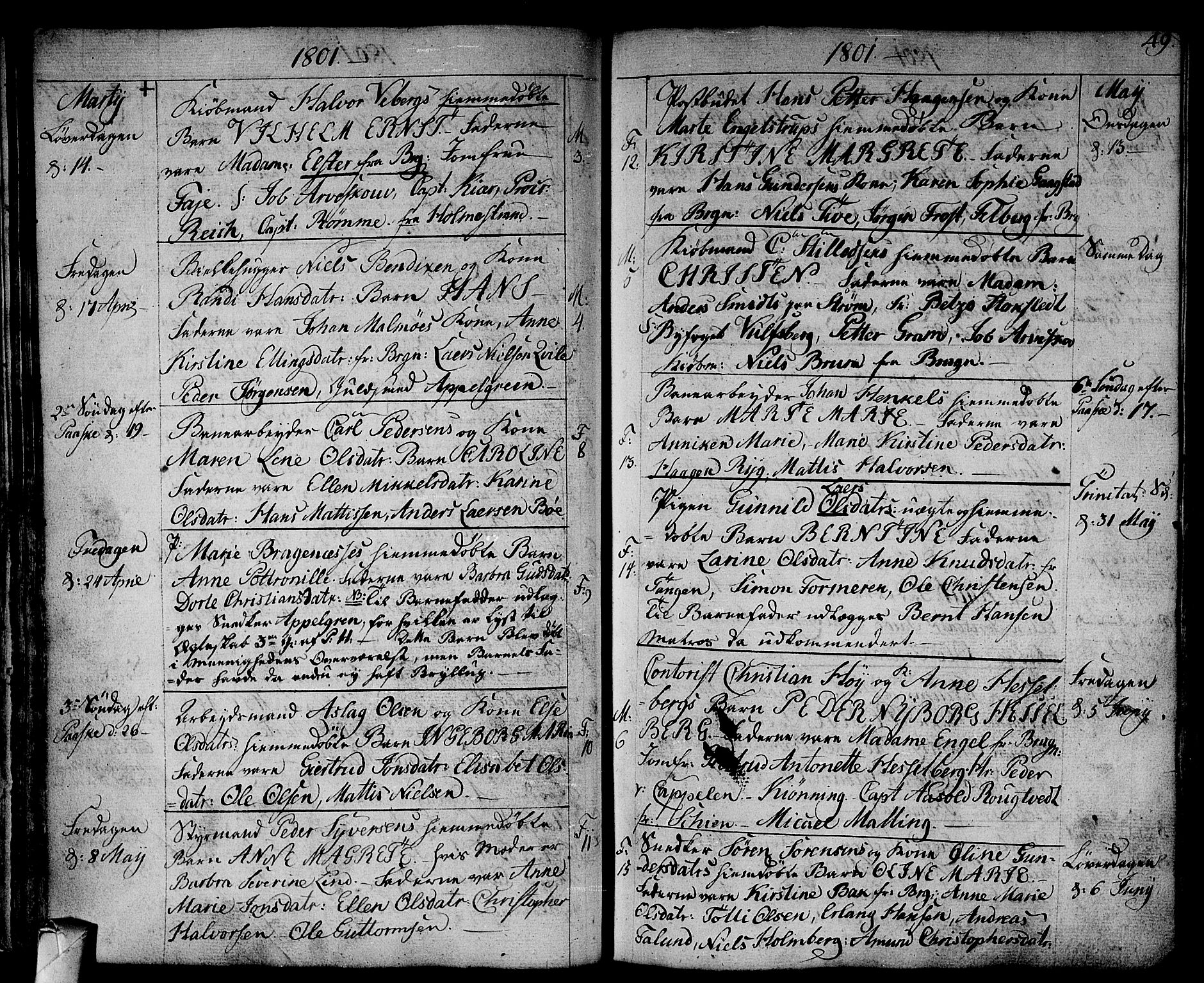 Strømsø kirkebøker, AV/SAKO-A-246/F/Fa/L0010: Parish register (official) no. I 10, 1792-1822, p. 49