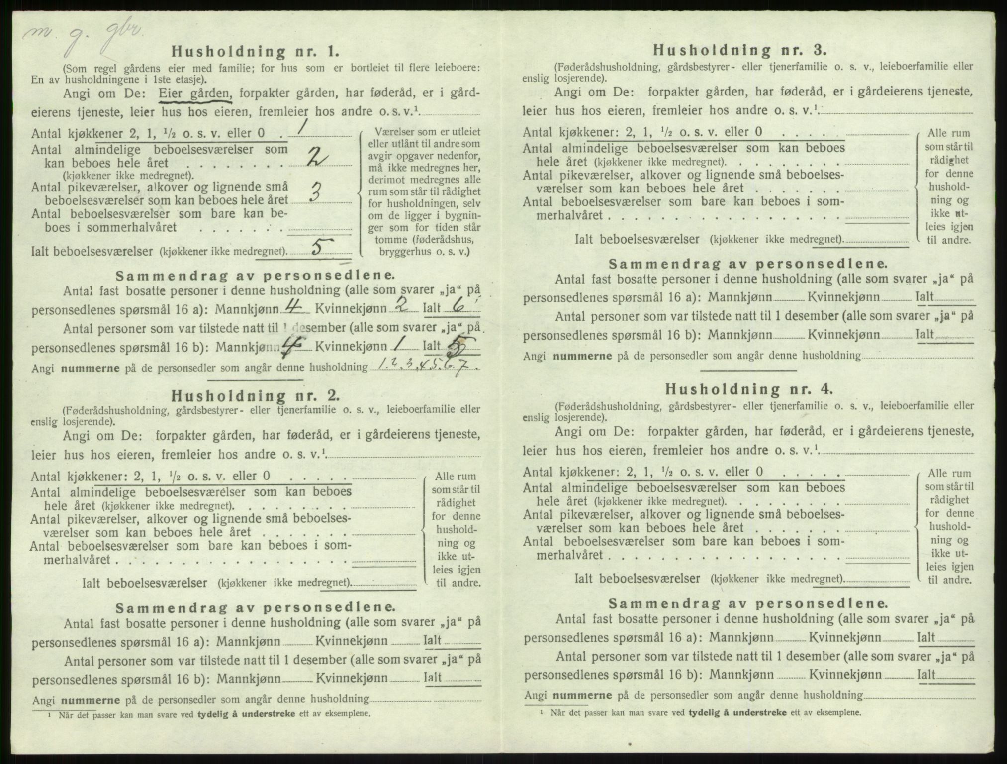 SAB, 1920 census for Solund, 1920, p. 465