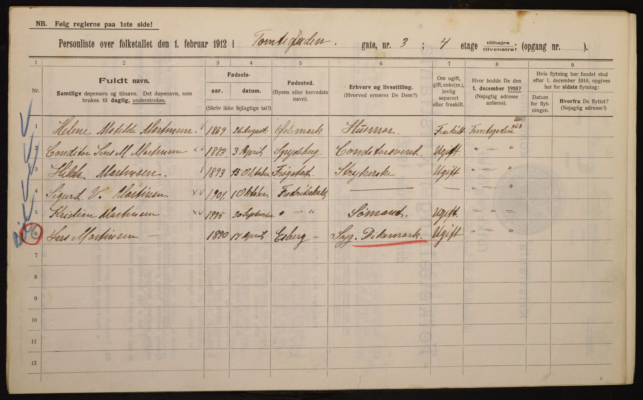 OBA, Municipal Census 1912 for Kristiania, 1912, p. 113428