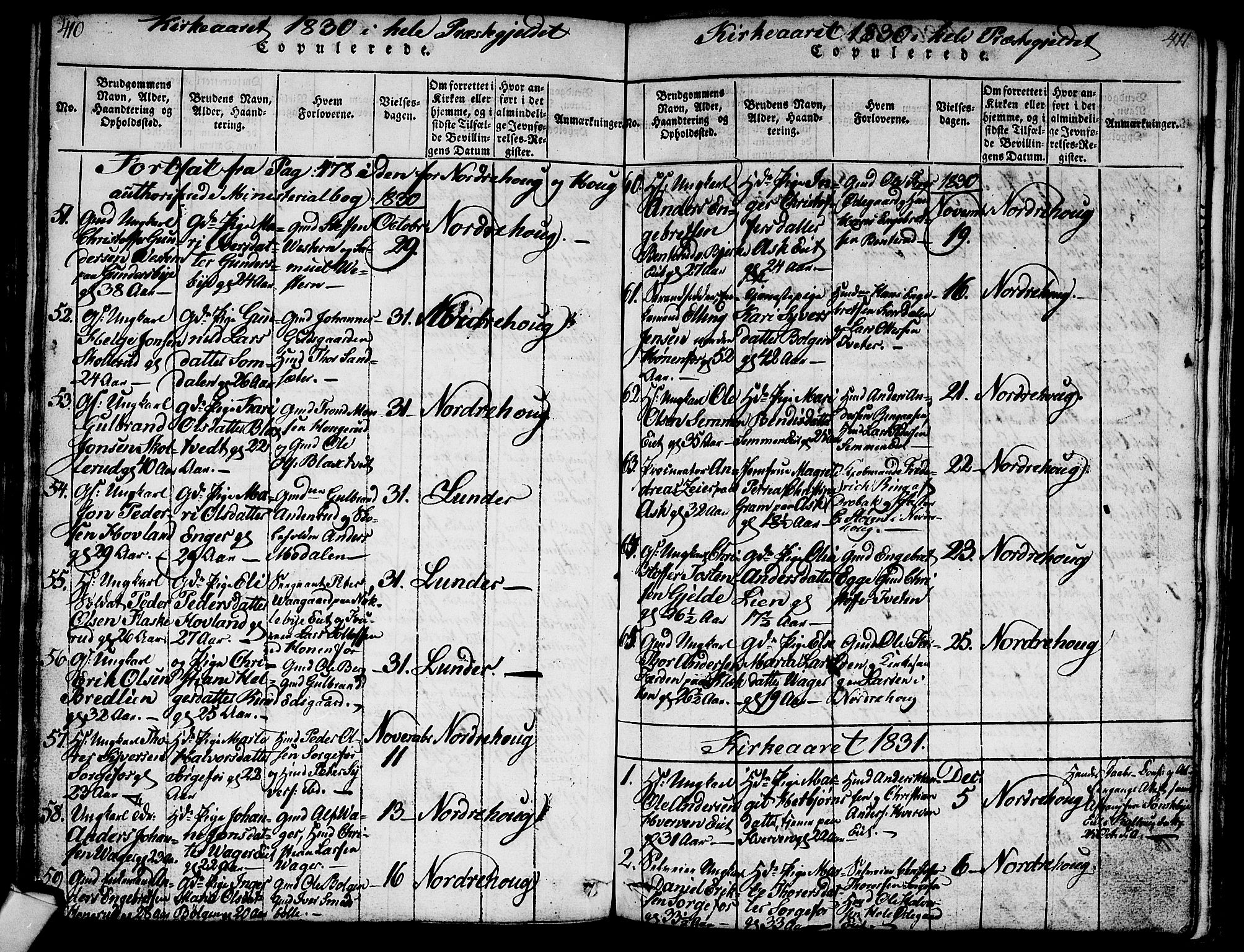 Norderhov kirkebøker, AV/SAKO-A-237/G/Ga/L0003: Parish register (copy) no. I 3 /1, 1814-1876, p. 410-411