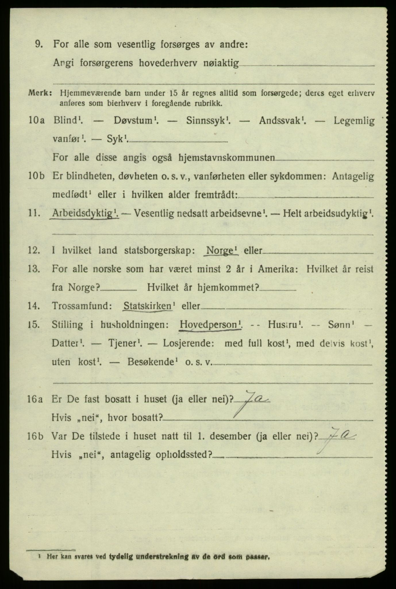 SAB, 1920 census for Bruvik, 1920, p. 7699