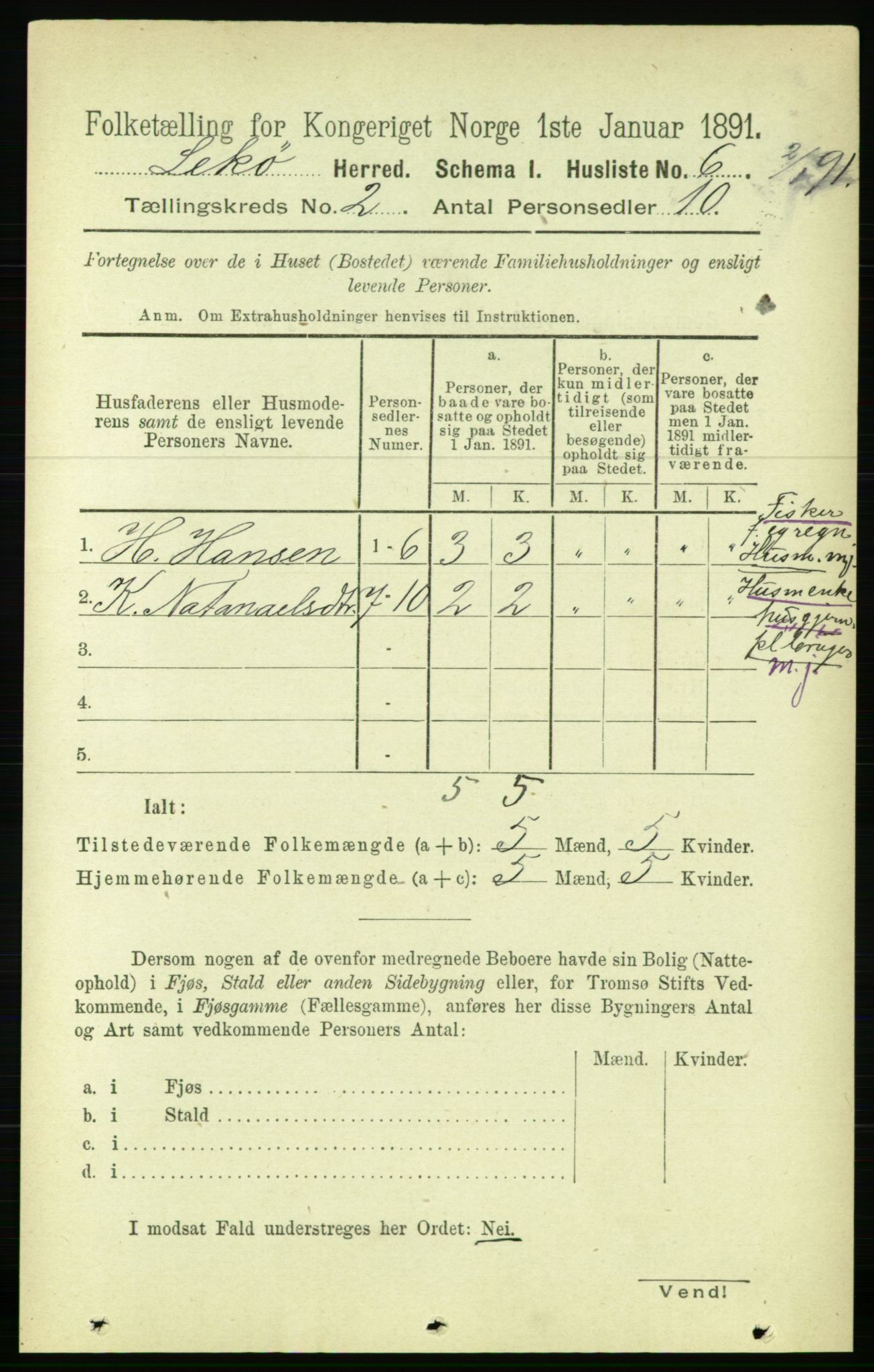 RA, 1891 census for 1755 Leka, 1891, p. 912