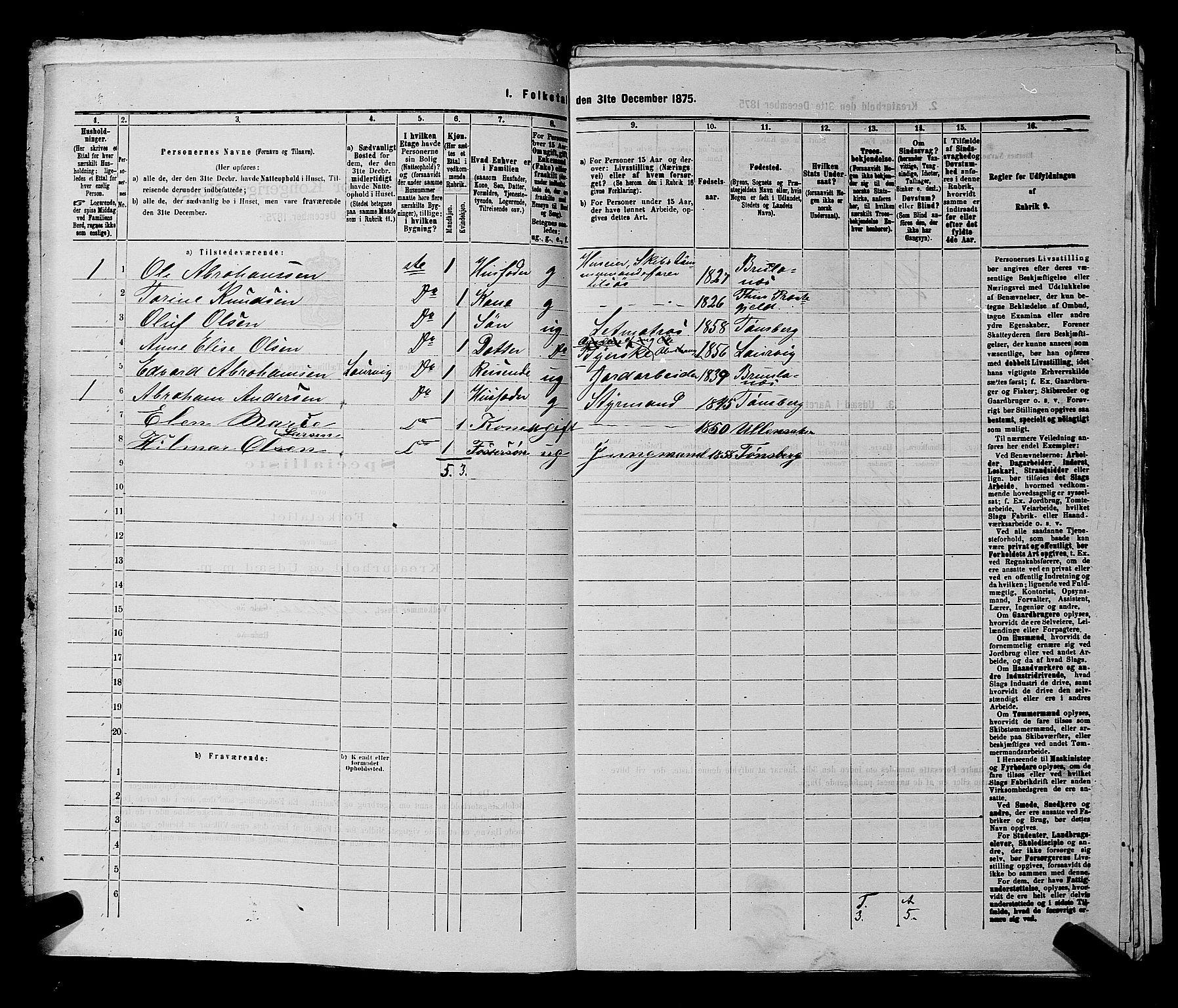 SAKO, 1875 census for 0705P Tønsberg, 1875, p. 552