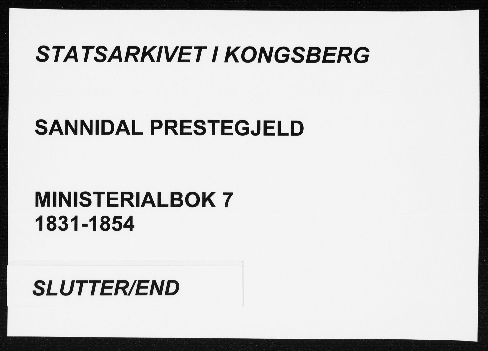 Sannidal kirkebøker, AV/SAKO-A-296/F/Fa/L0007: Parish register (official) no. 7, 1831-1854