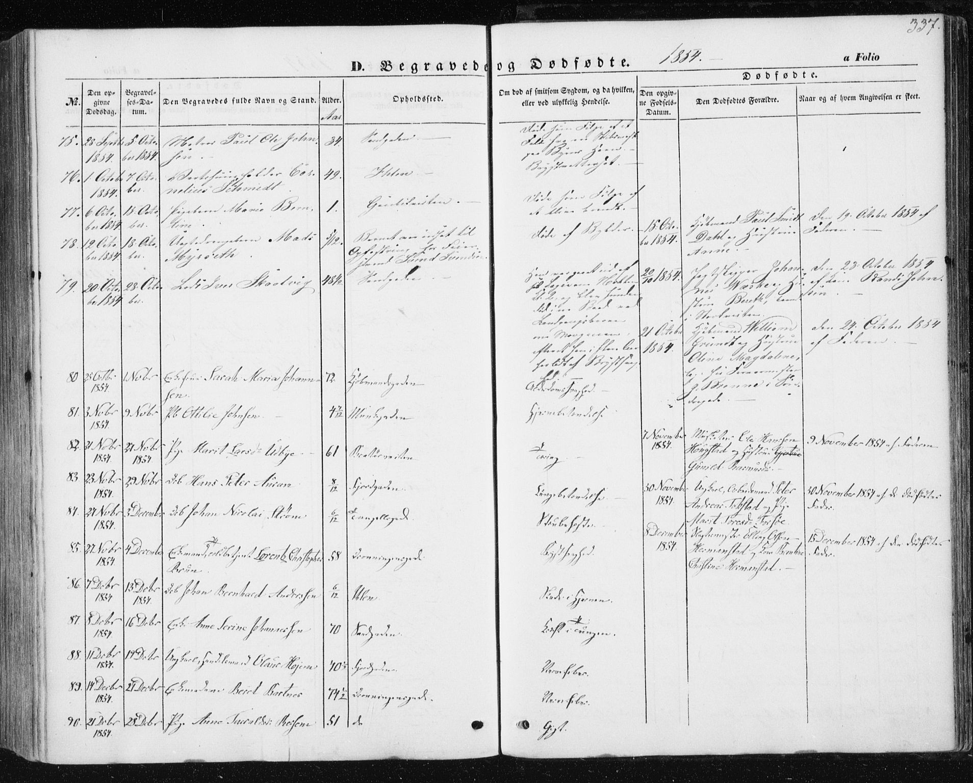 Ministerialprotokoller, klokkerbøker og fødselsregistre - Sør-Trøndelag, AV/SAT-A-1456/602/L0112: Parish register (official) no. 602A10, 1848-1859, p. 337