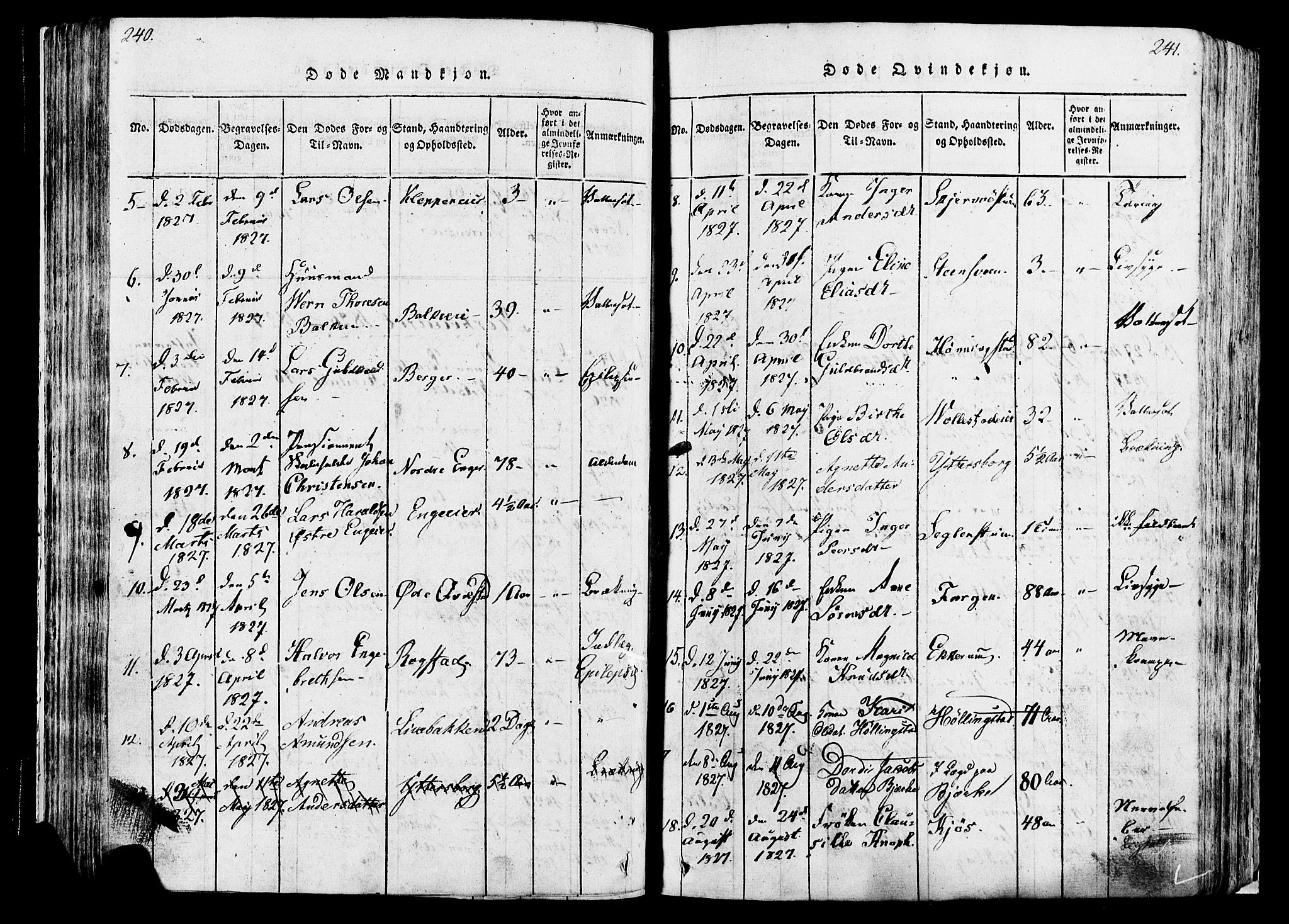 Løten prestekontor, SAH/PREST-022/K/Ka/L0005: Parish register (official) no. 5, 1814-1832, p. 240-241