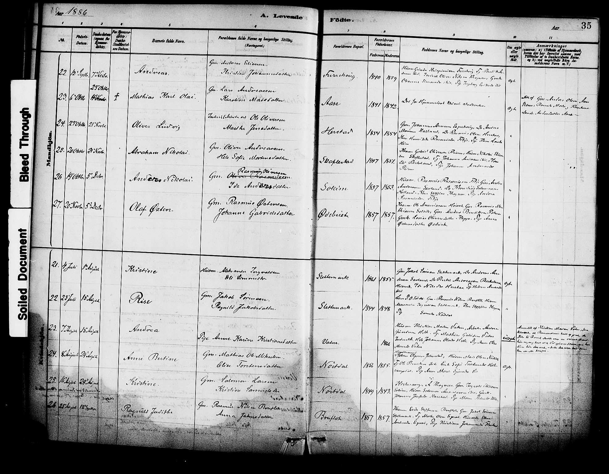 Førde sokneprestembete, AV/SAB-A-79901/H/Haa/Haad/L0001: Parish register (official) no. D 1, 1881-1898, p. 35