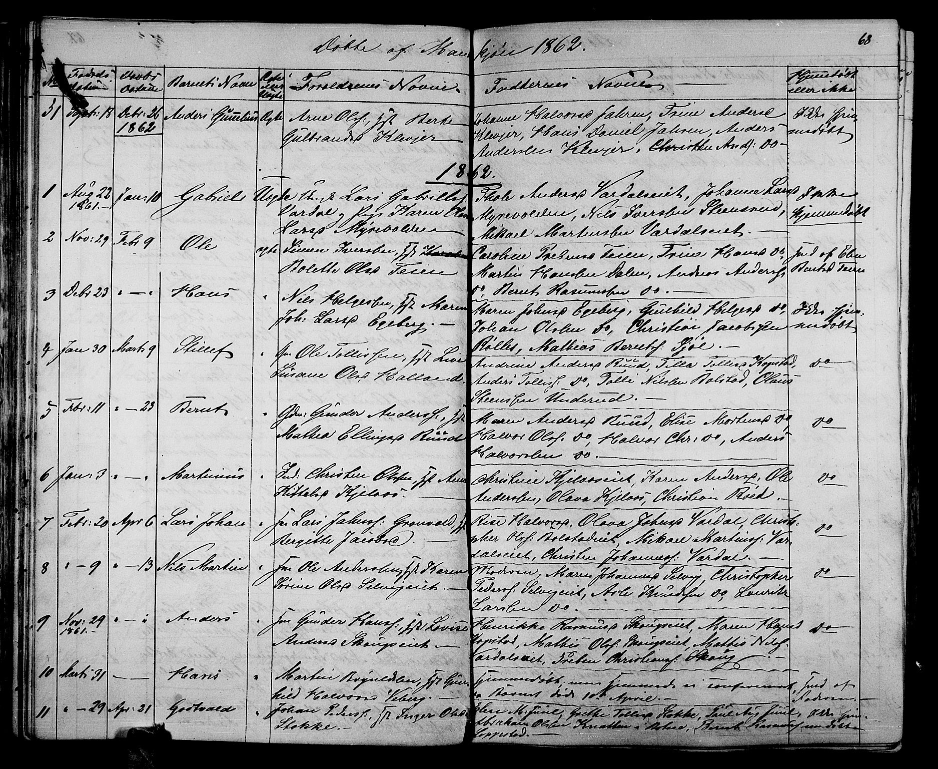 Sande Kirkebøker, AV/SAKO-A-53/G/Ga/L0002: Parish register (copy) no. 2, 1847-1863, p. 68