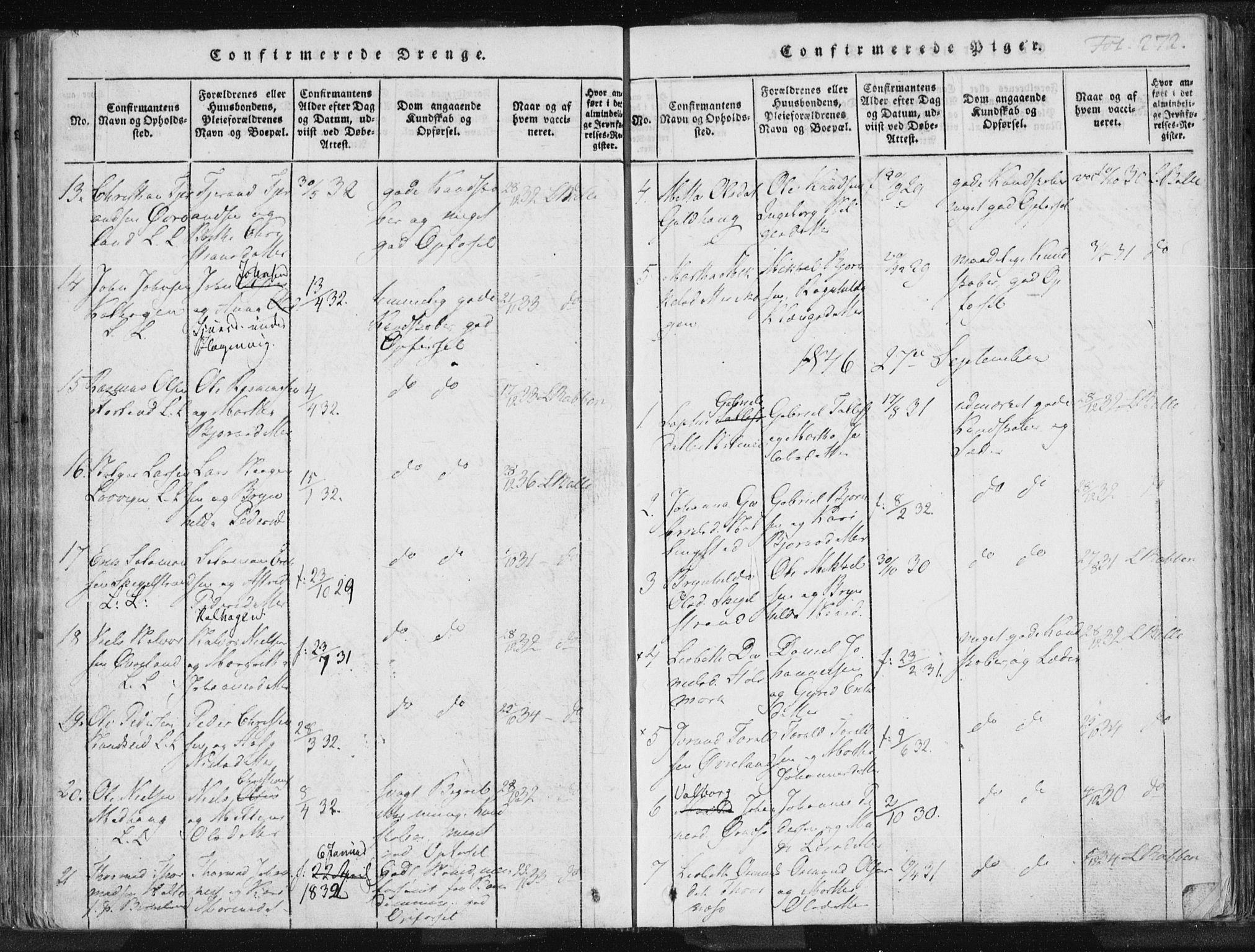 Vikedal sokneprestkontor, AV/SAST-A-101840/01/IV: Parish register (official) no. A 3, 1817-1850, p. 272