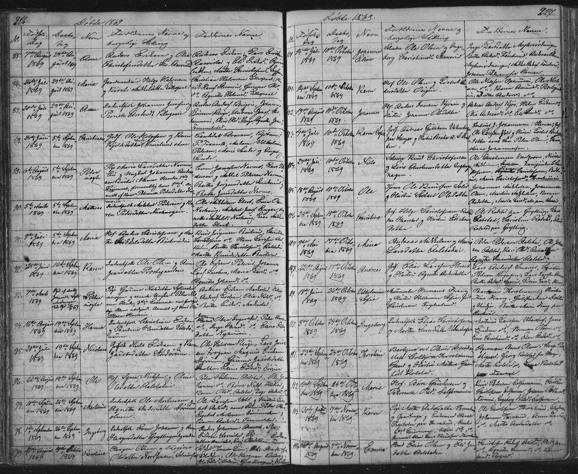 Vang prestekontor, Hedmark, SAH/PREST-008/H/Ha/Hab/L0010A: Parish register (copy) no. 10a, 1854-1896, p. 226-227