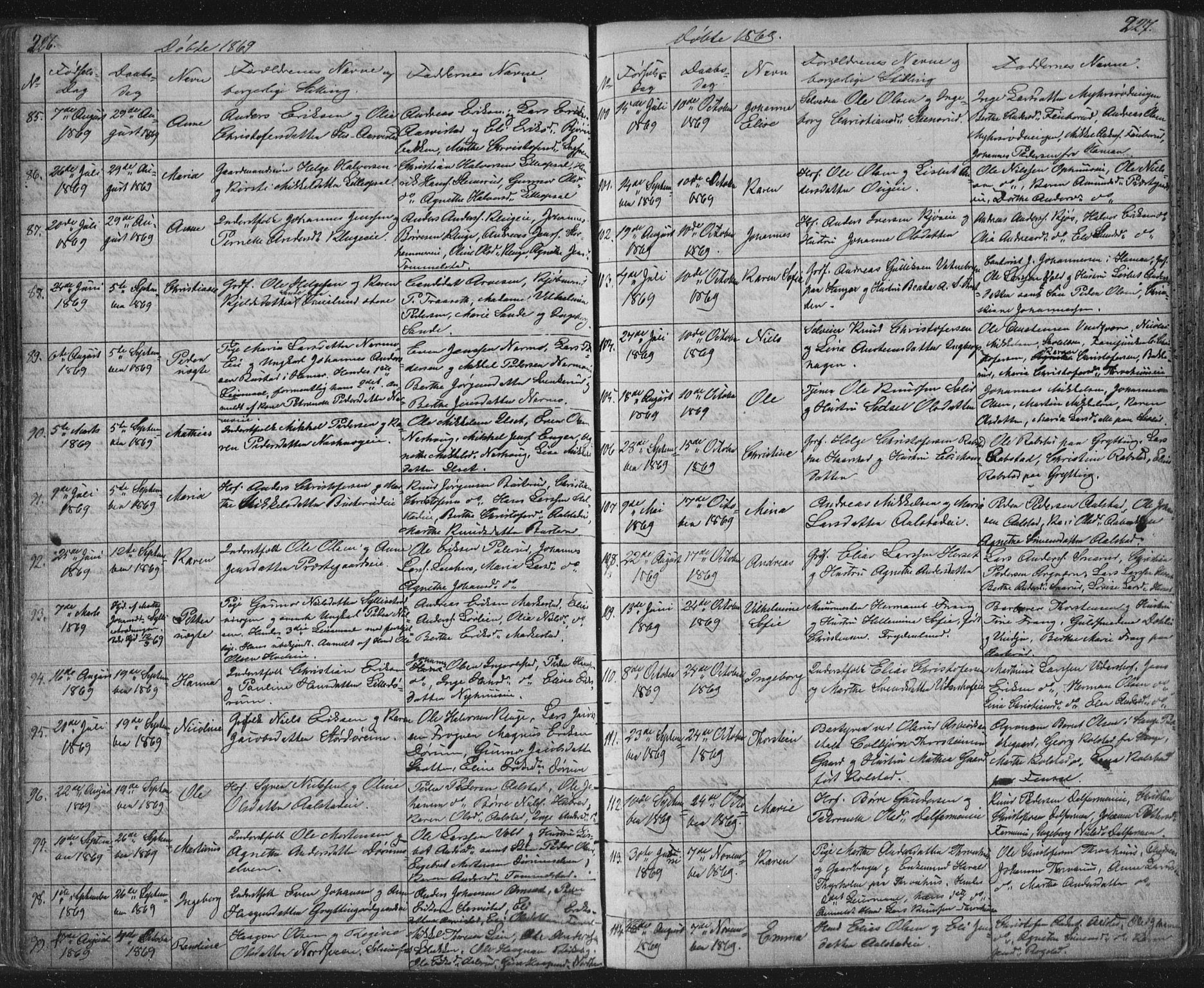 Vang prestekontor, Hedmark, AV/SAH-PREST-008/H/Ha/Hab/L0010A: Parish register (copy) no. 10a, 1854-1896, p. 226-227