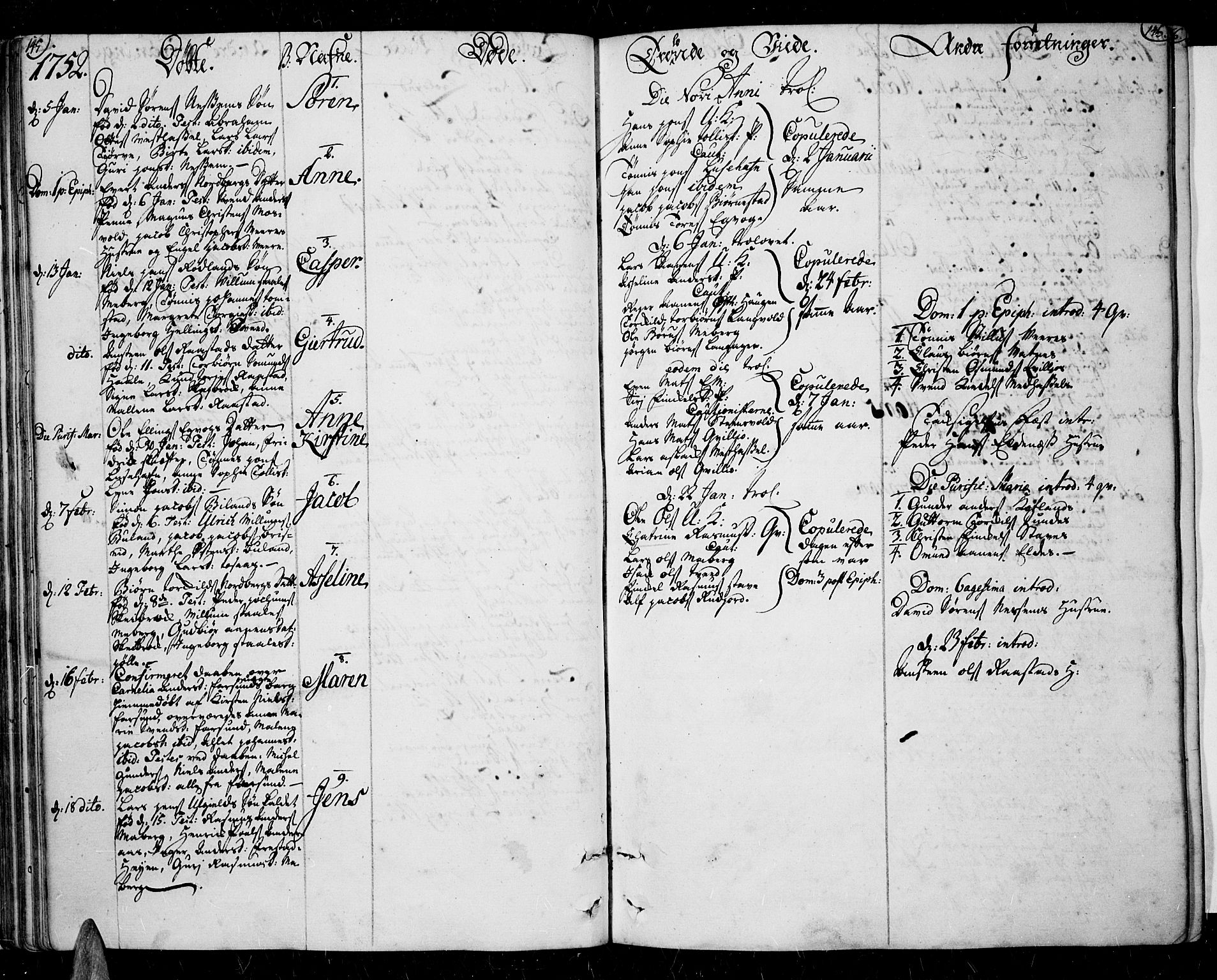 Lista sokneprestkontor, AV/SAK-1111-0027/F/Fa/L0003: Parish register (official) no. A 3 /1, 1743-1767, p. 145-146